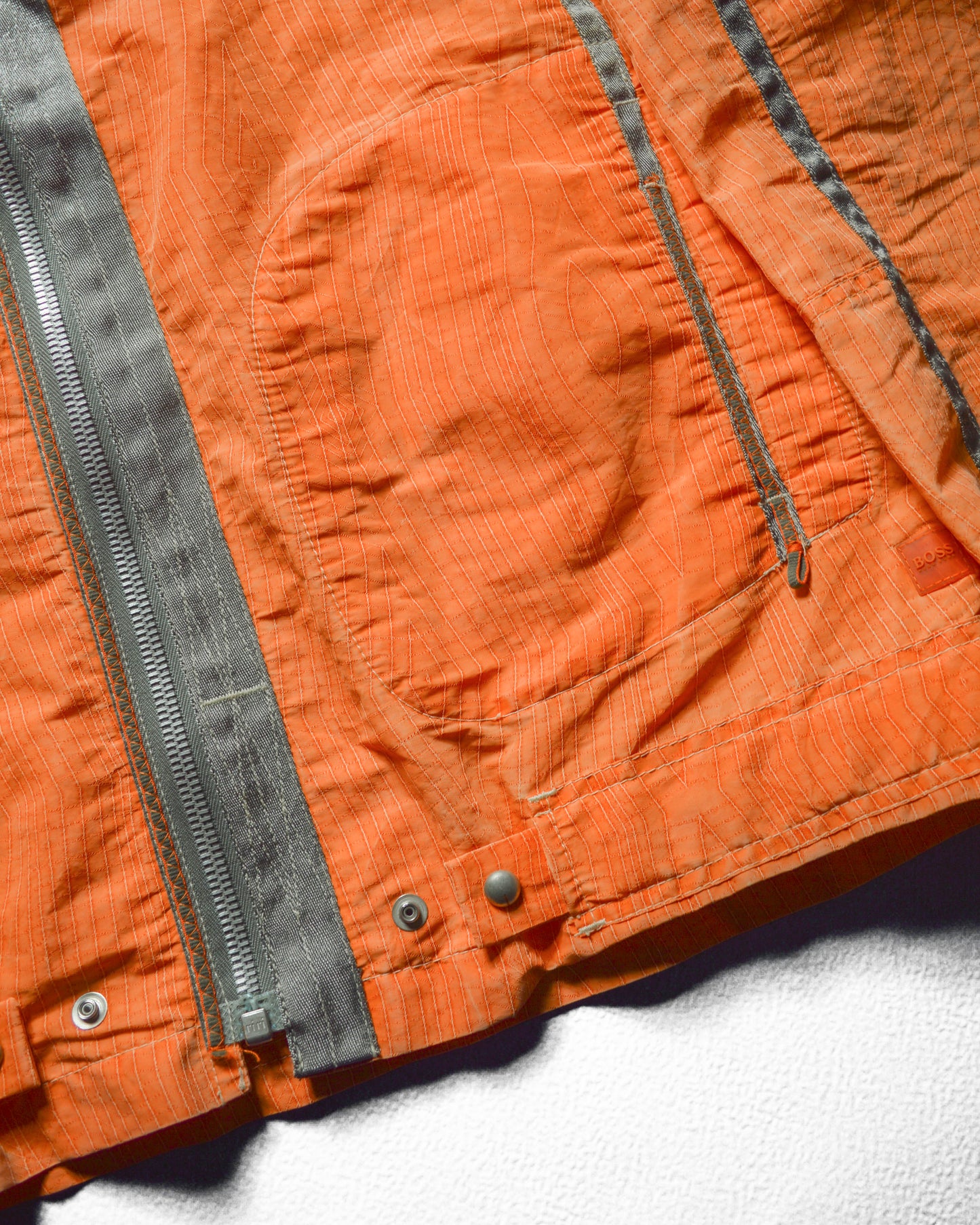 2005 Orange Grain Stitch Pattern Parachute Jacket (~XL~)