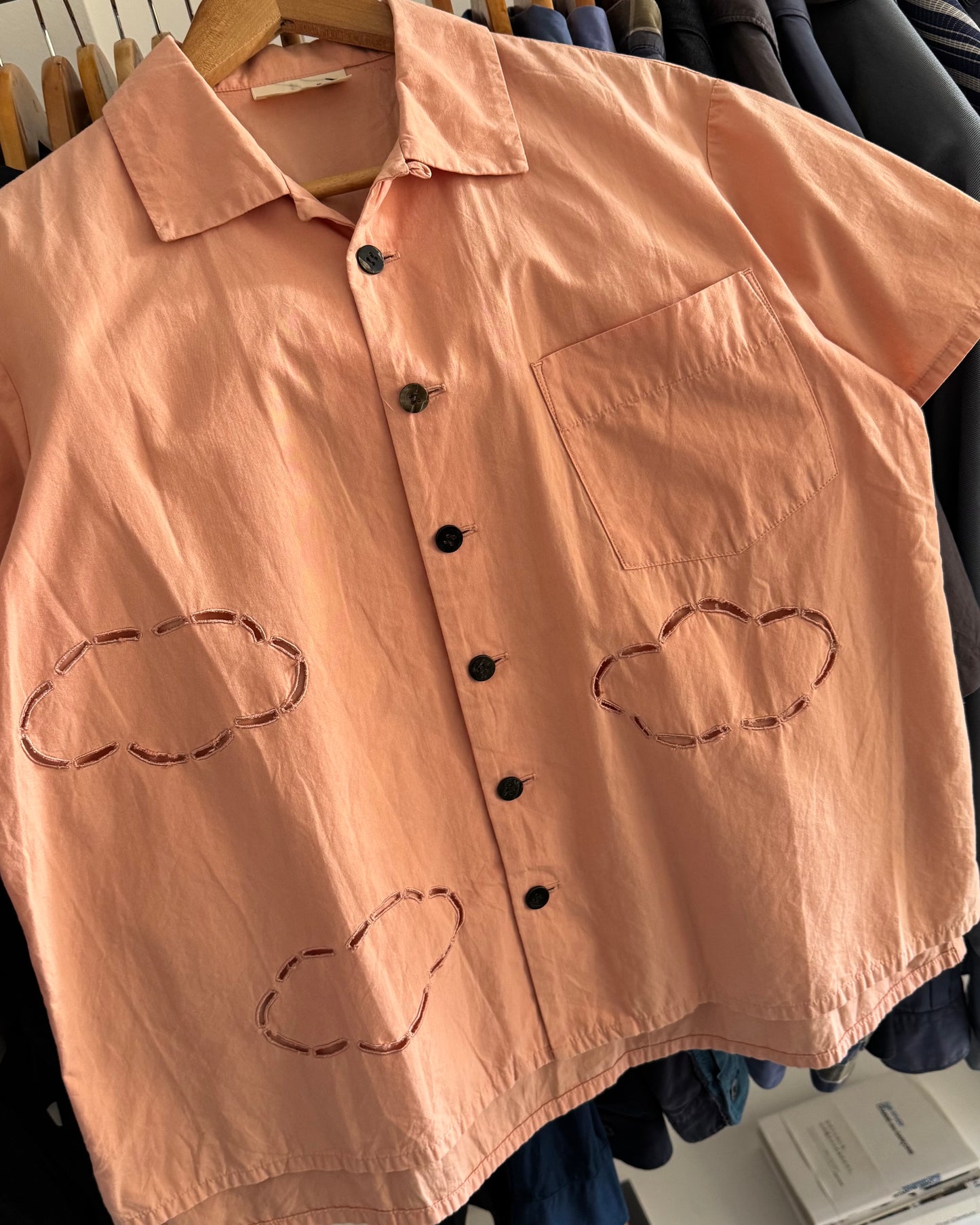 Peach Cloud Cutout Button Up Shirt (~M~)