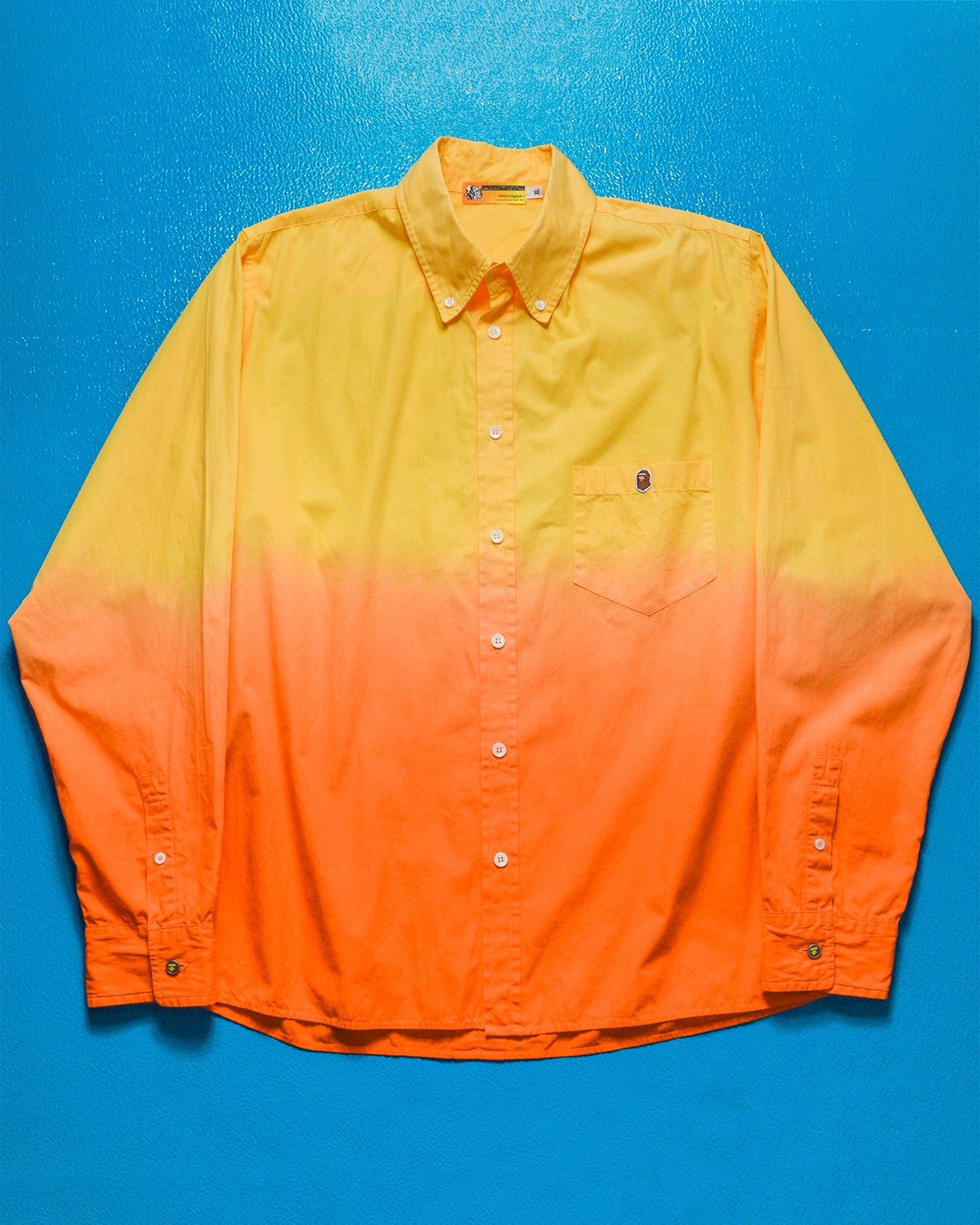 90s Orange Gradient Long-sleeve Shirt (~L~)