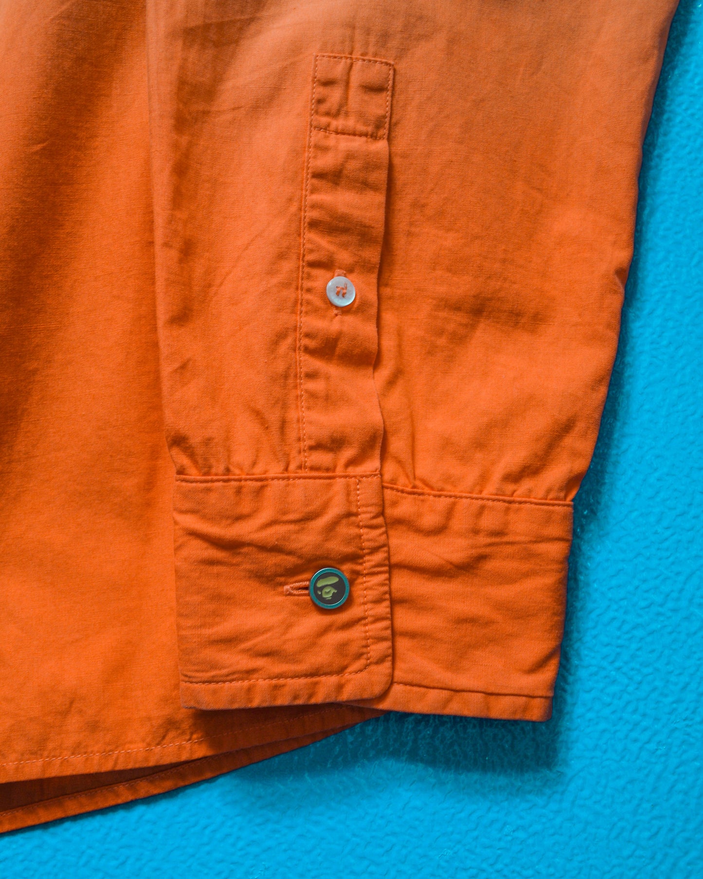 90s Orange Gradient Long-sleeve Shirt (~L~)