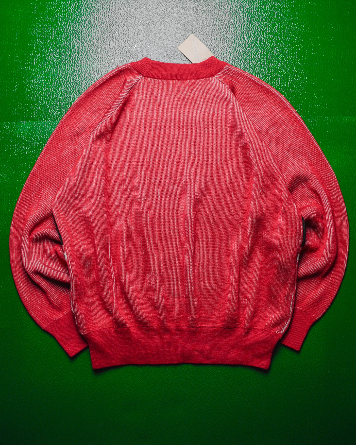Ideas From Massimo Osti 80s Fine Dual Tone Woven Knit Red / Black Jumper (~M~)