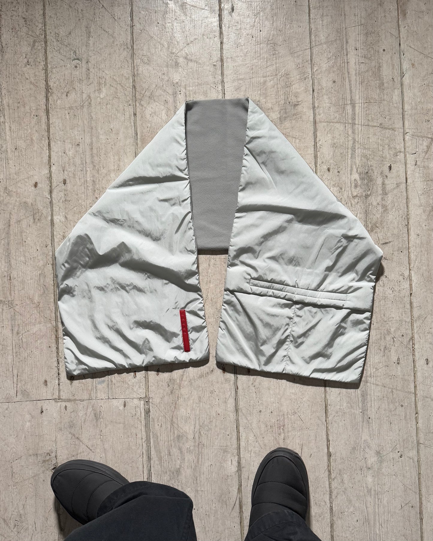 Ice Grey Fleece Lined Pocket Scarf