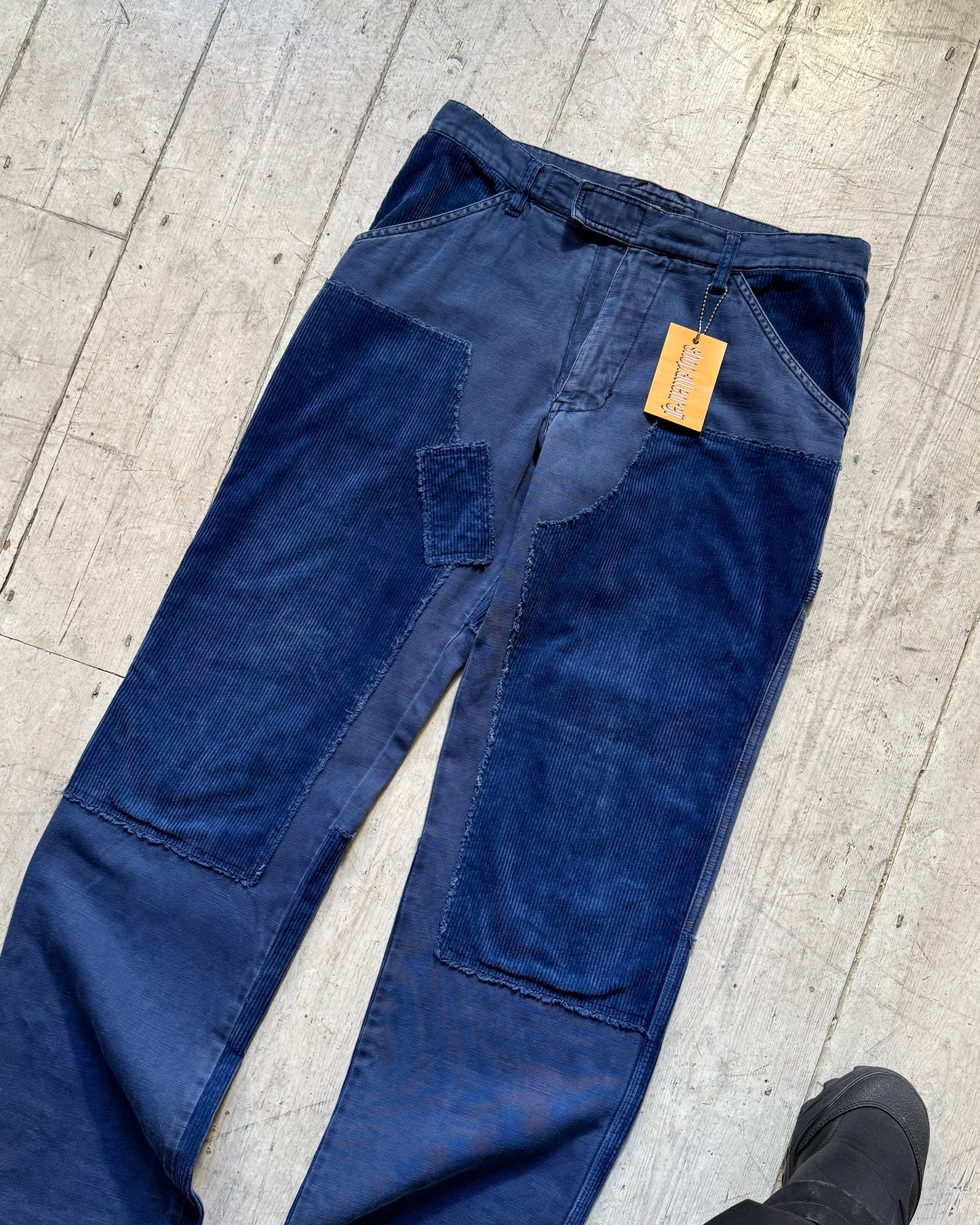 Early 2000s Blue Carpenter Style Corduroy Panel Pants (32~34)