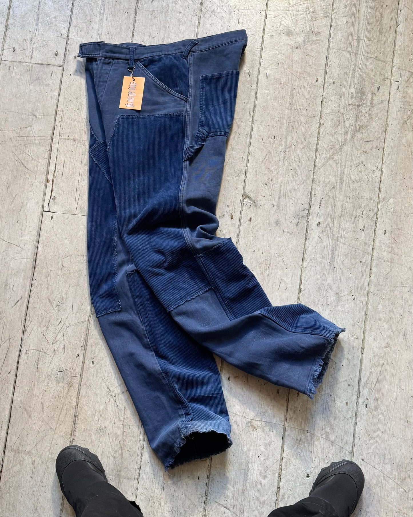 Early 2000s Blue Carpenter Style Corduroy Panel Pants (32~34)