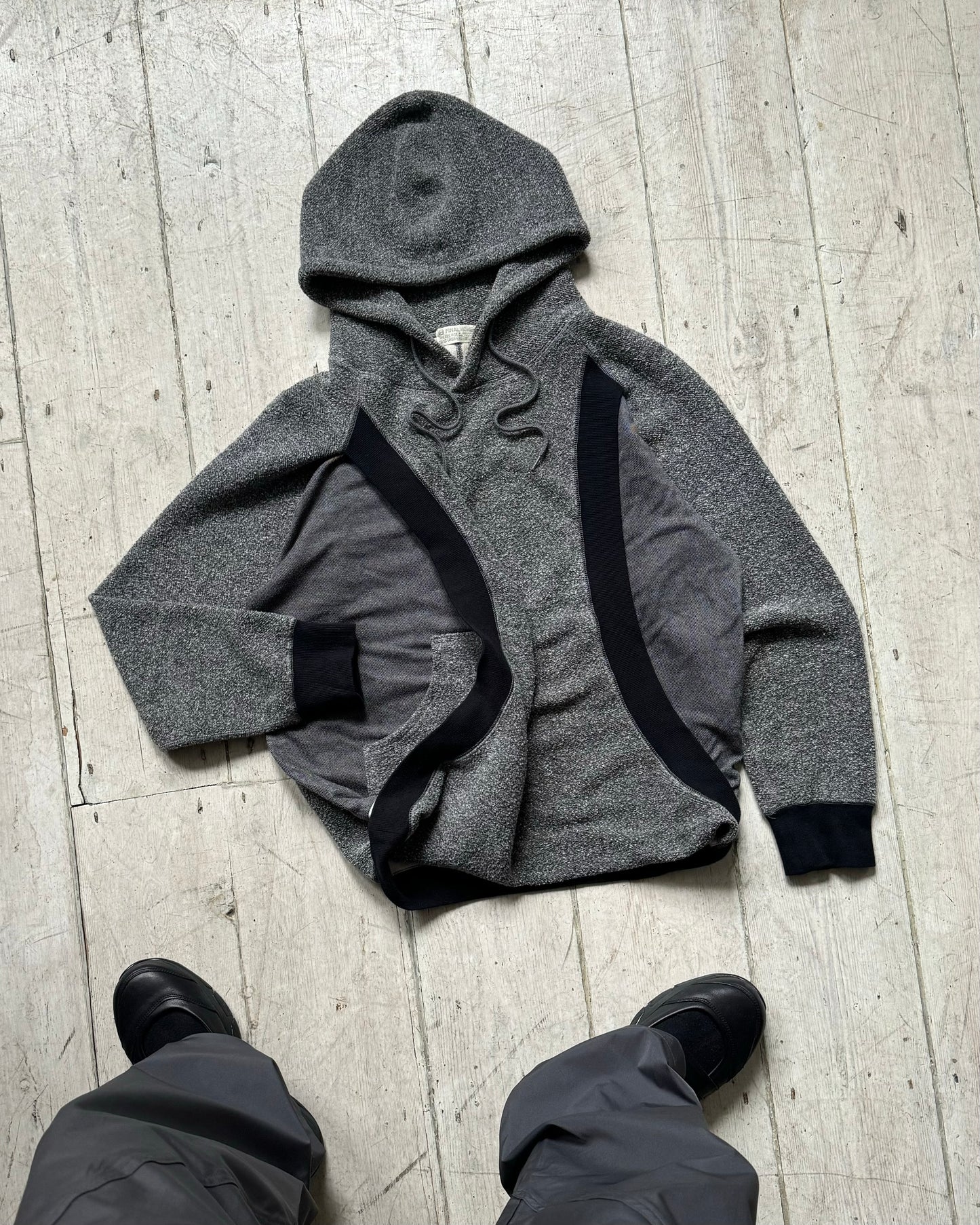 2009 Exaggerated Kangaroo Looped Ribbing Panelled Hoody (S)