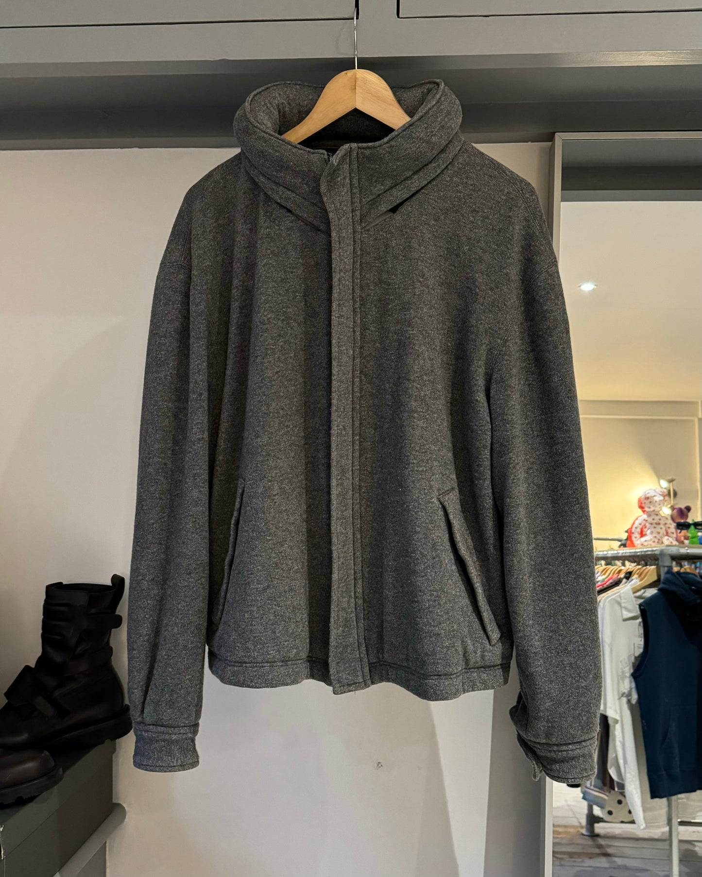 Heather Grey Windbreaker Style Jacket (L)