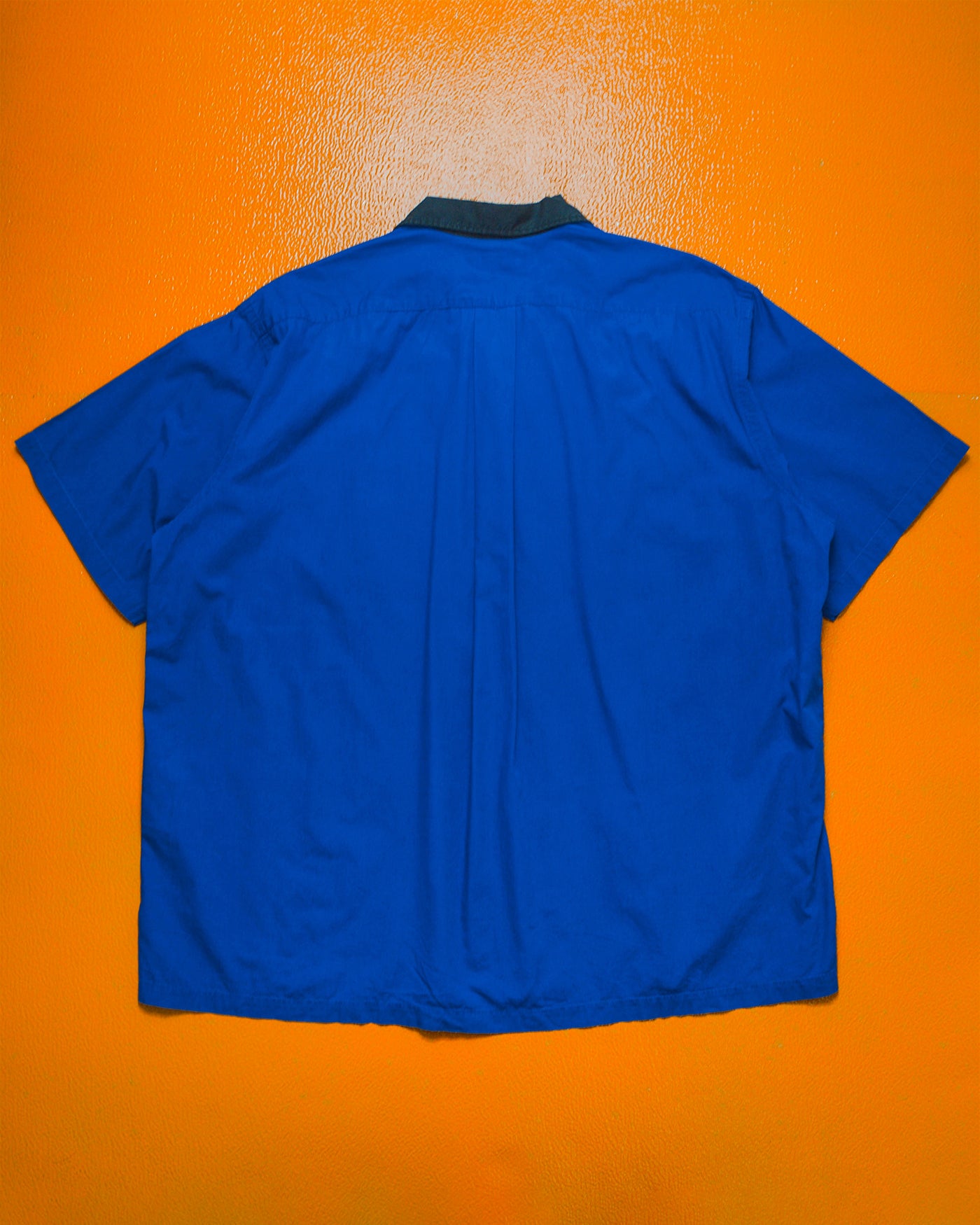 90s Royal Blue Open Collar Boxy Shirt (~L~)