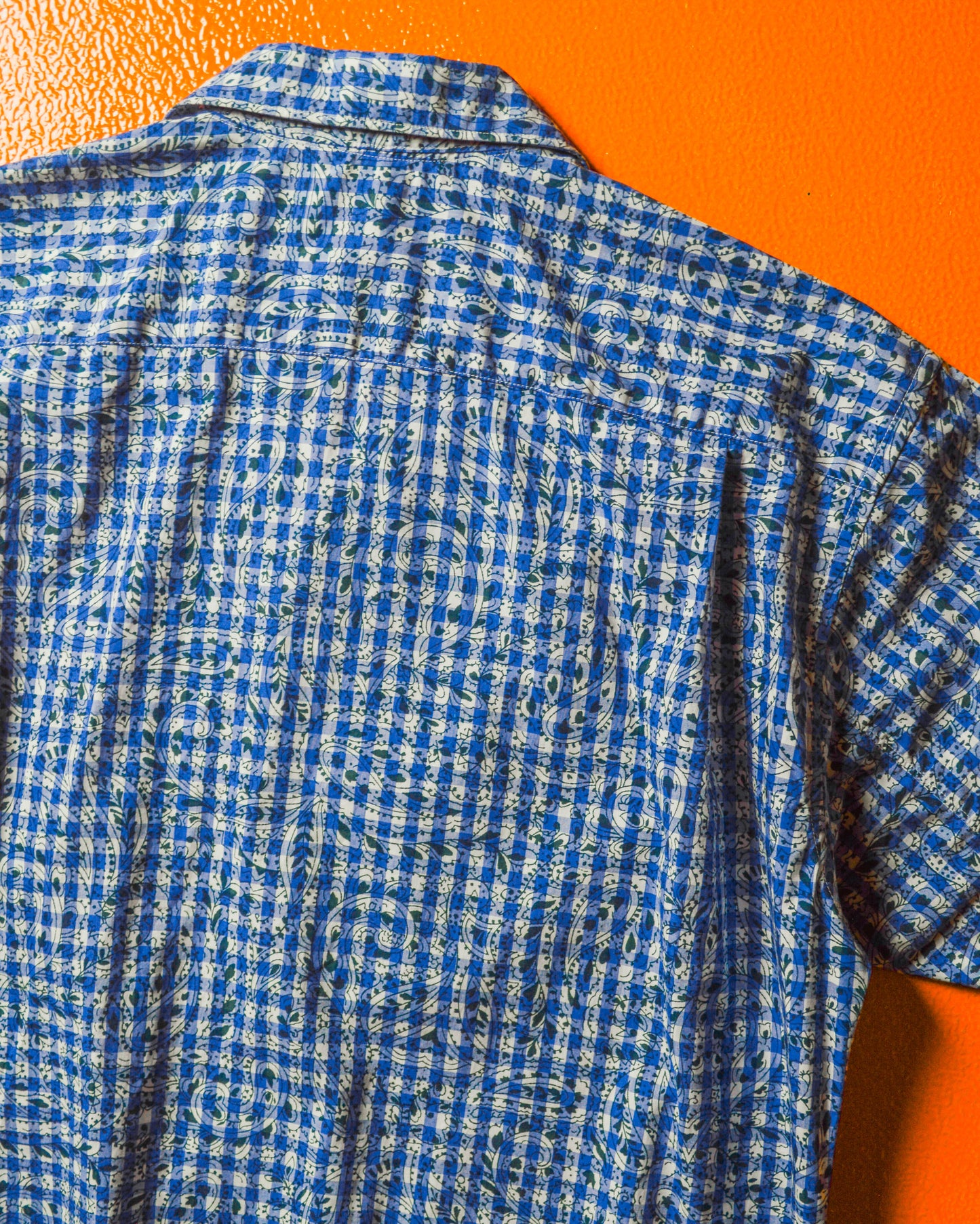 Gingham Paisley Split Panelled Shirt (S~M)