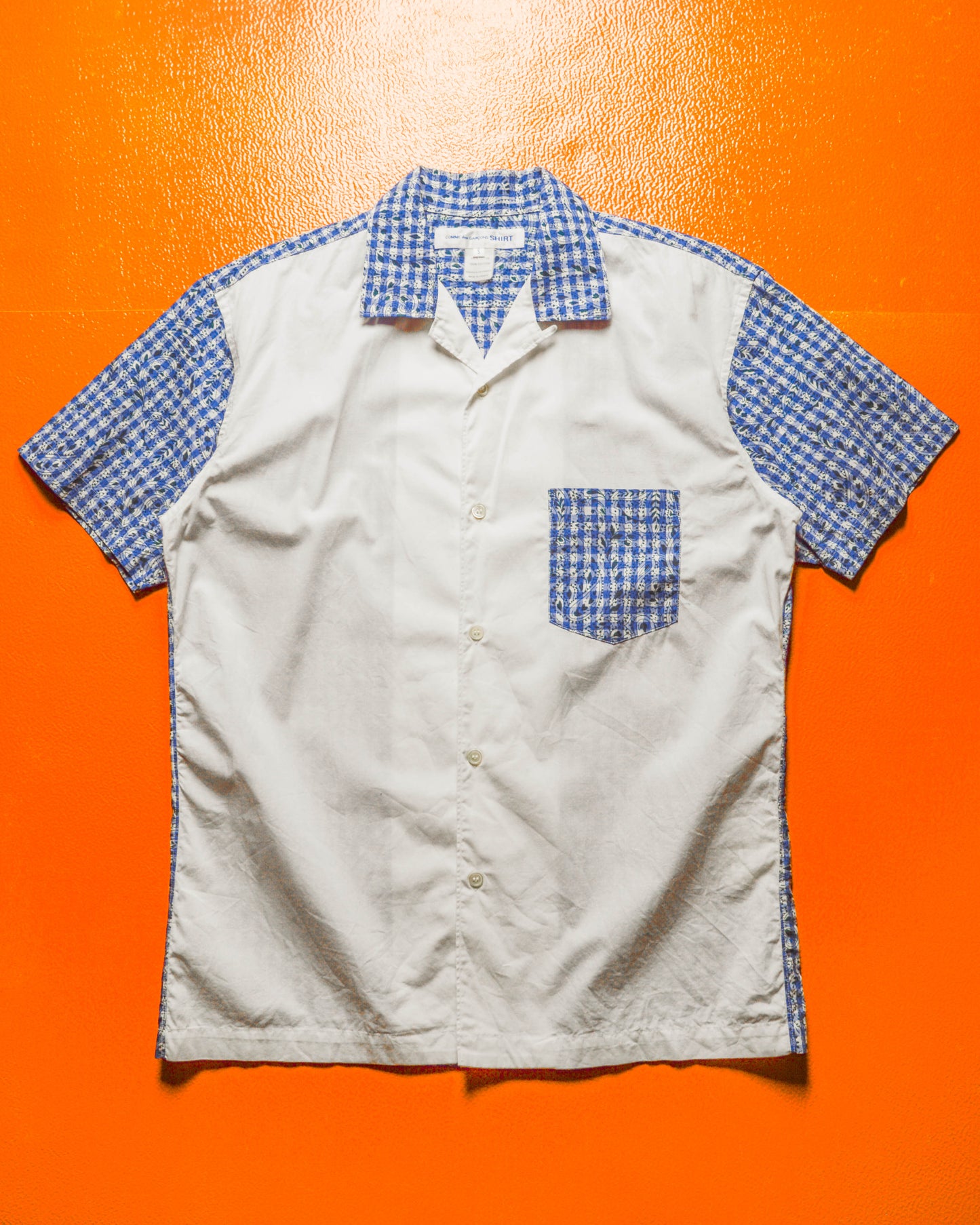 Gingham Paisley Split Panelled Shirt (S~M)