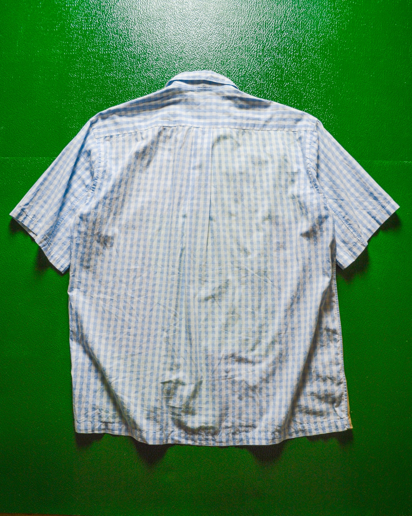 Panelled Volt Beige and Blue Gingham Shirt (M~L)