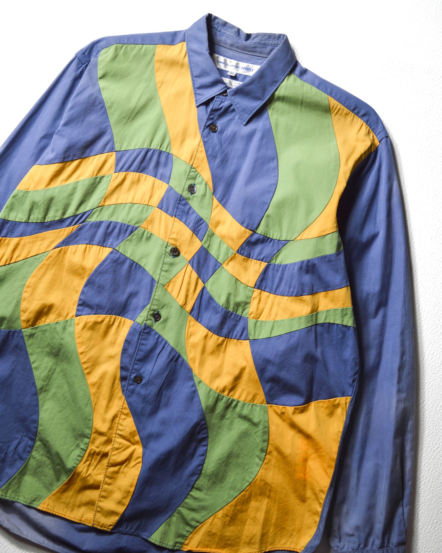 AW2001 Blue / Yellow / Green Wavy Panel Shirt (M~L)