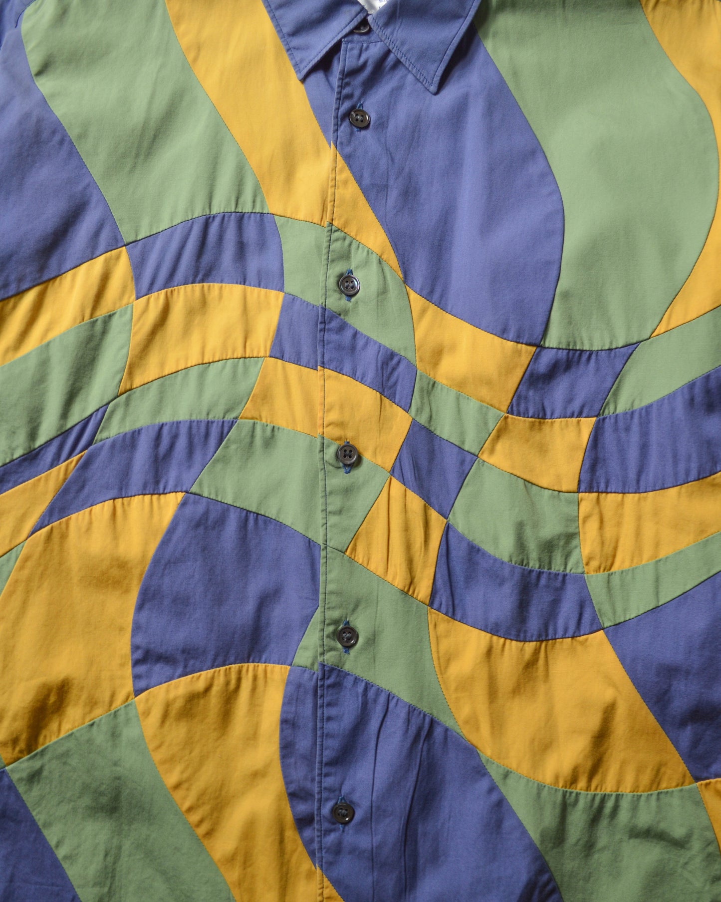 AW2001 Blue / Yellow / Green Wavy Panel Shirt (M~L)