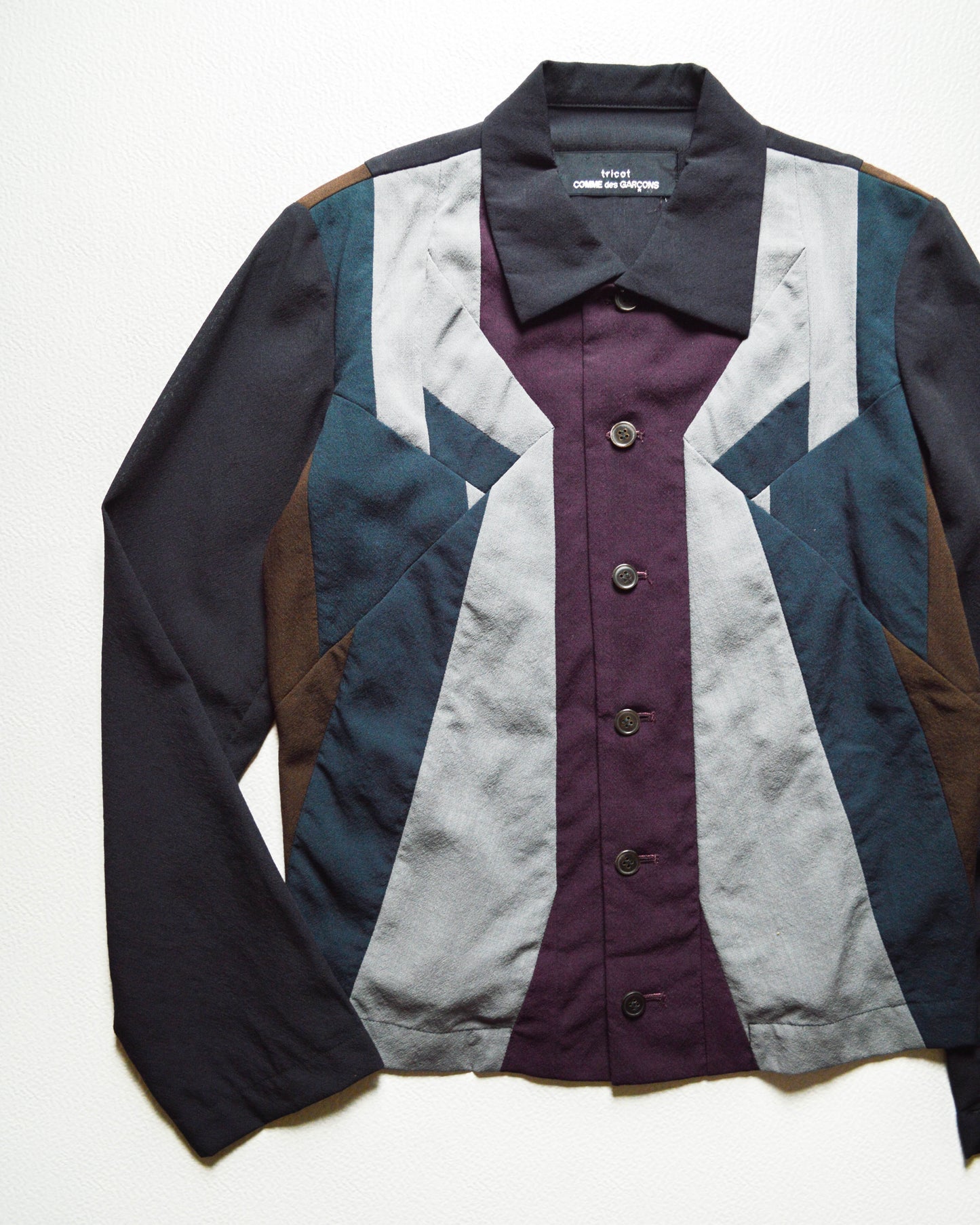 1996 Abstract Panelled Black / Teal / Purple Light Jacket