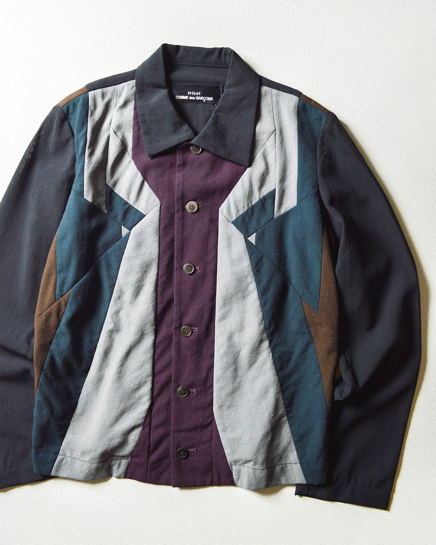 1996 Abstract Panelled Black / Teal / Purple Light Jacket
