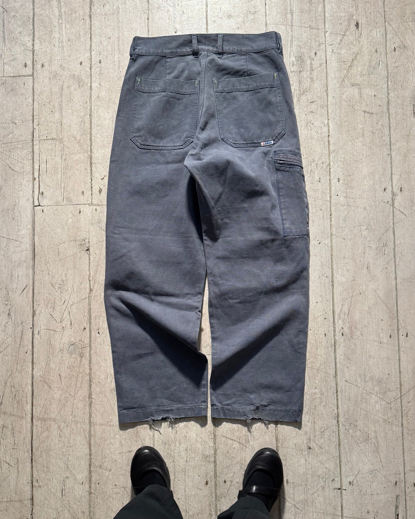 Cold Grey / Lime Asymmetrical Knee Darted Cargo Pant's (32~33)