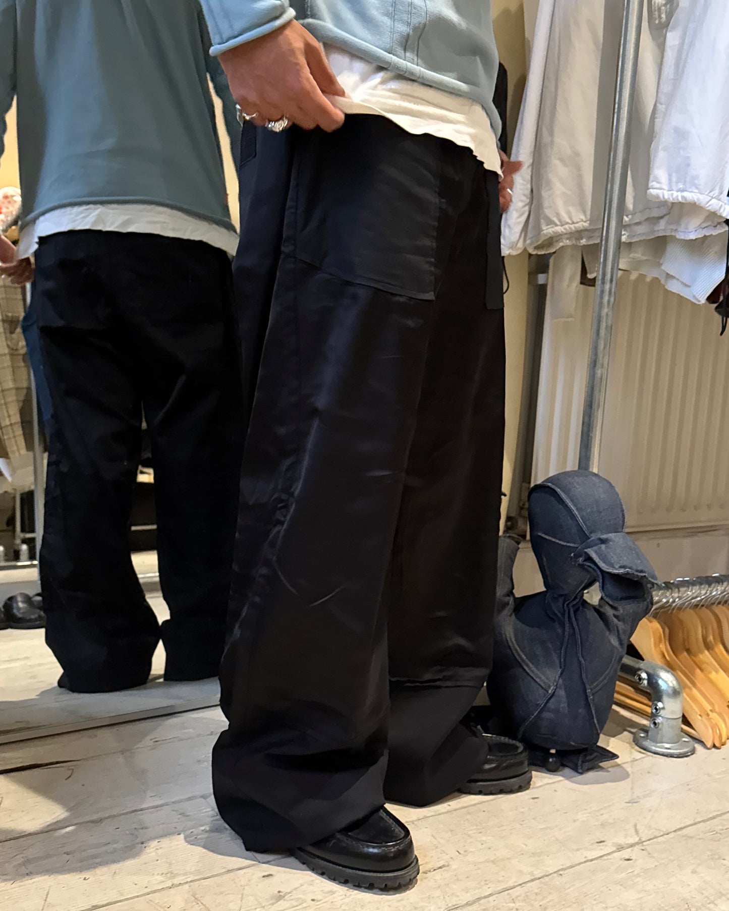 2023 Panelled Black Wide Fit Pant's (31-34)