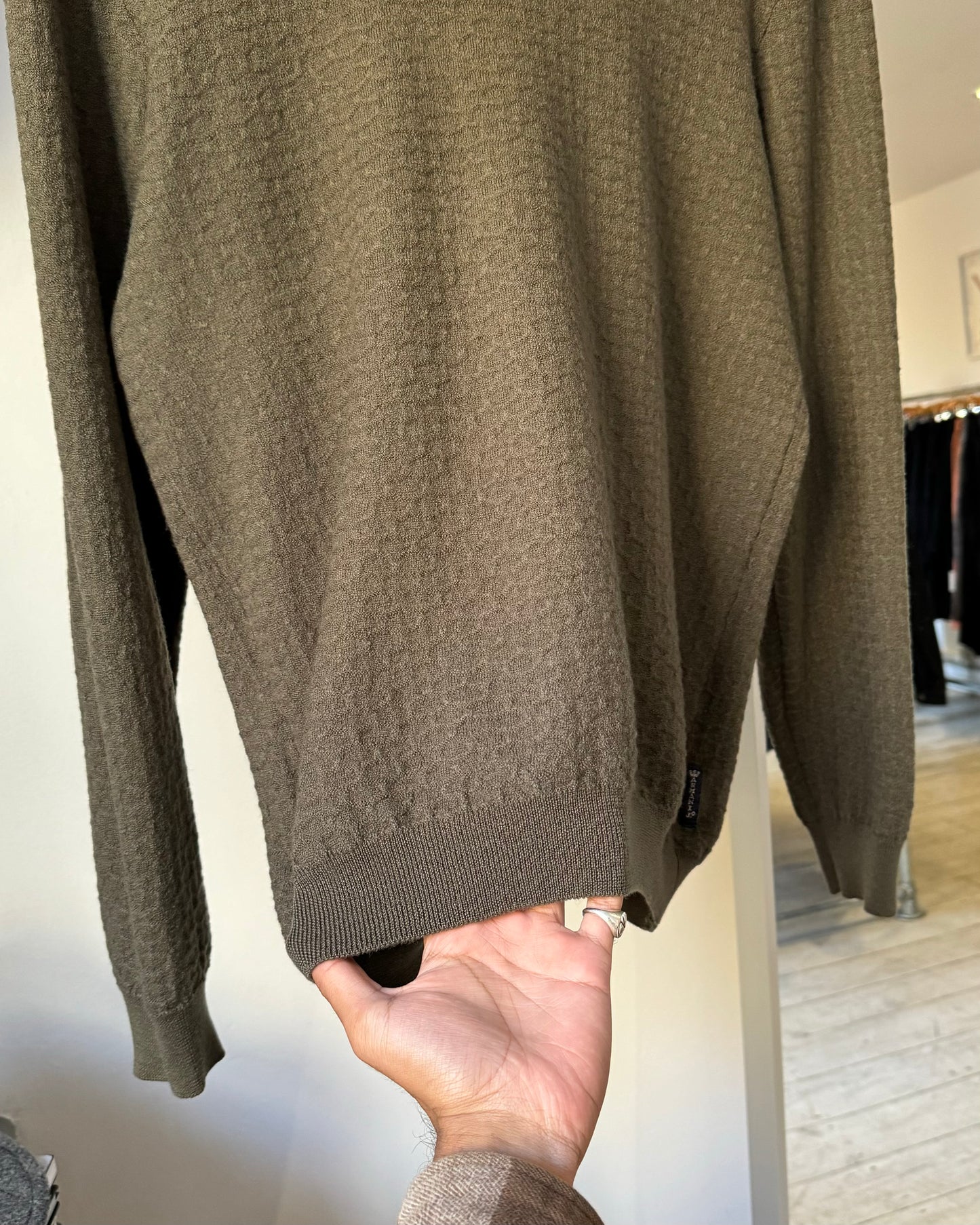 Organic Textured Olive Brown Knit Jumper (~M~)