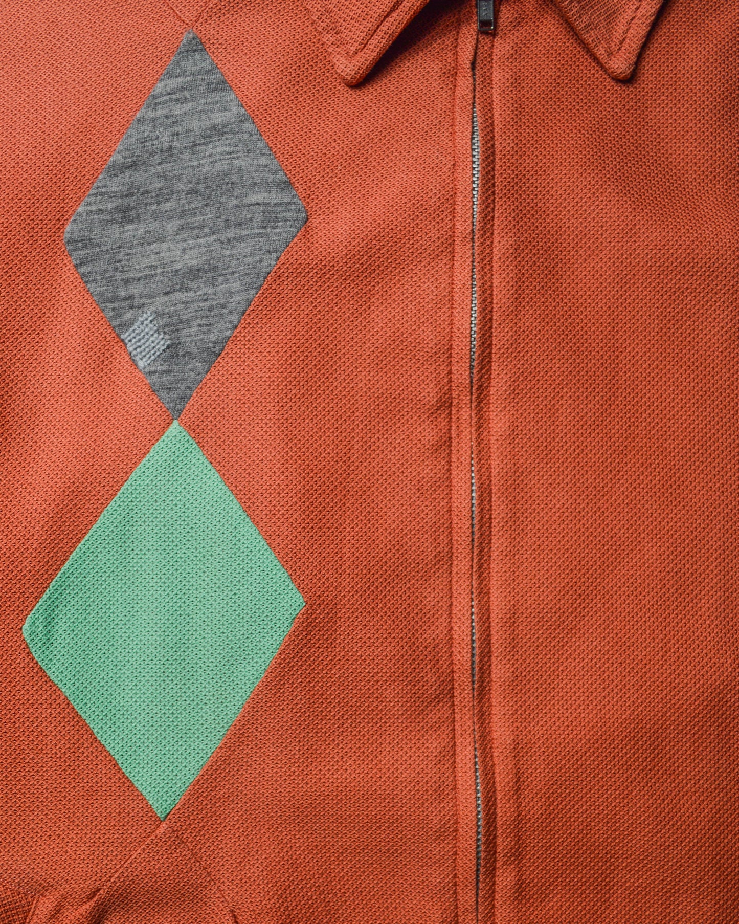 90s Washed Red Diamond Panel Work Jacket (M)
