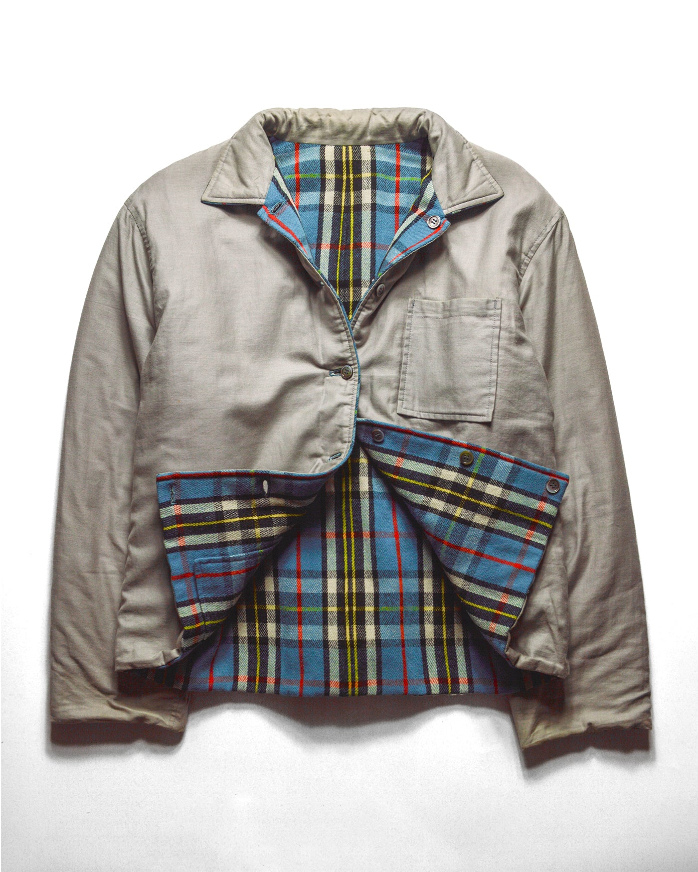 Reversible 1997 White Label Blue Plaid Jacket (~M~)