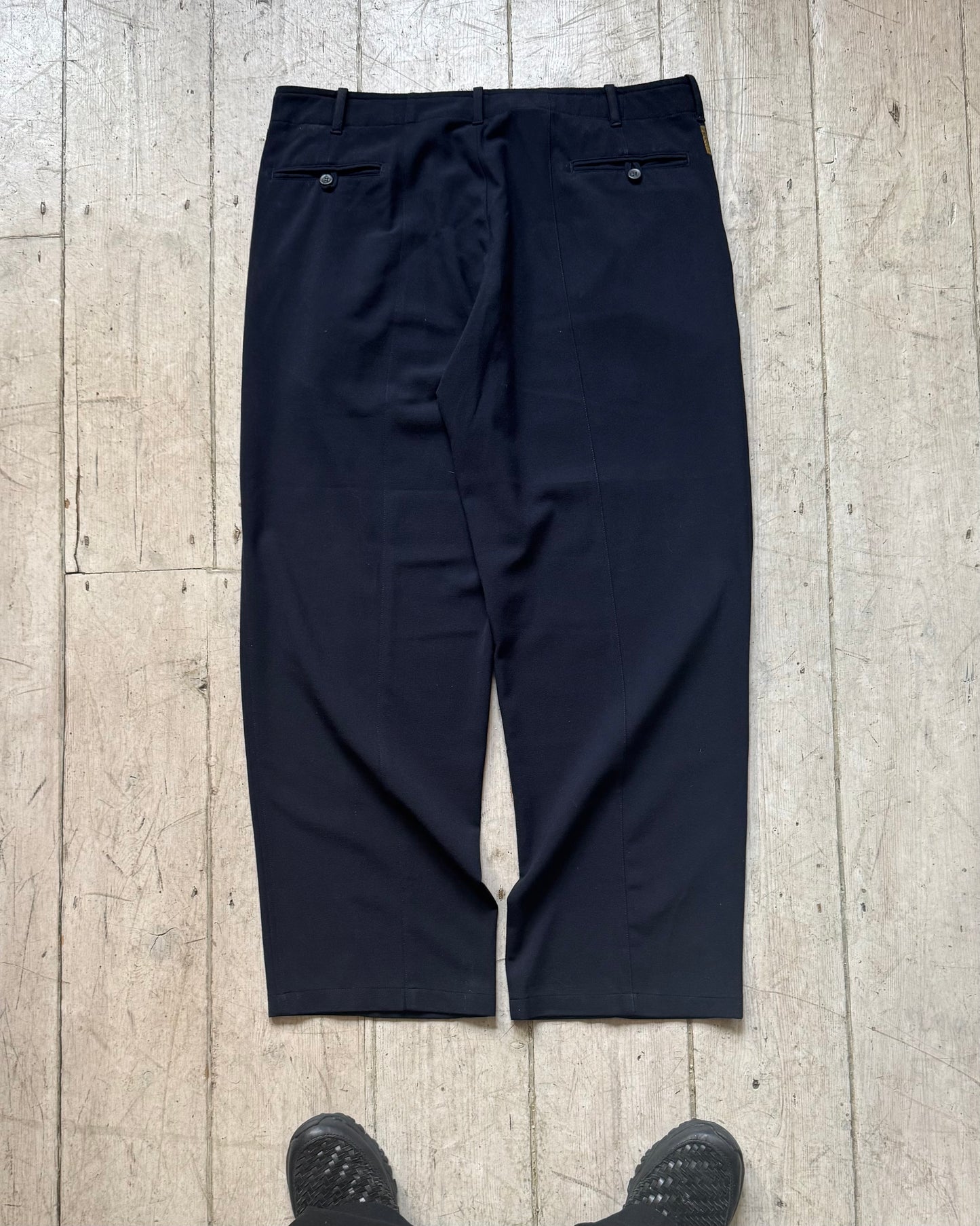 Early 2000s Navy Center Seam Comfort- Fit Smart Pants (34~36)
