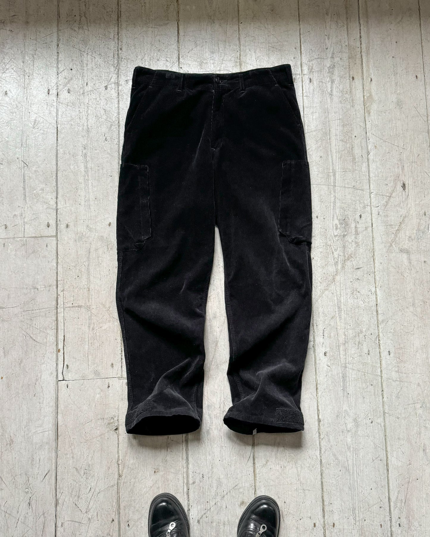 Black Corduroy Cargo Pocket Pants (32~34)