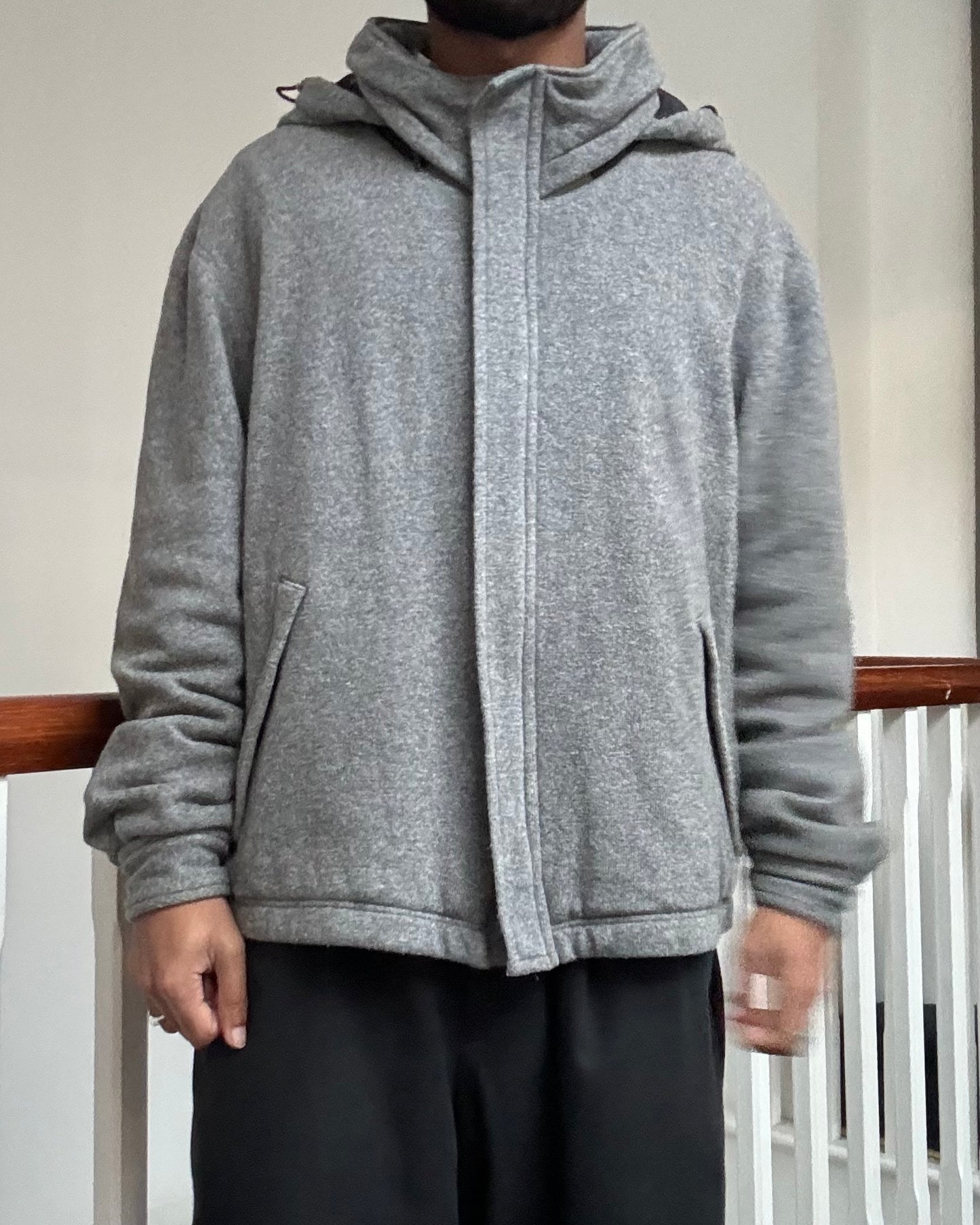 Heather Grey Windbreaker Style Jacket (L)