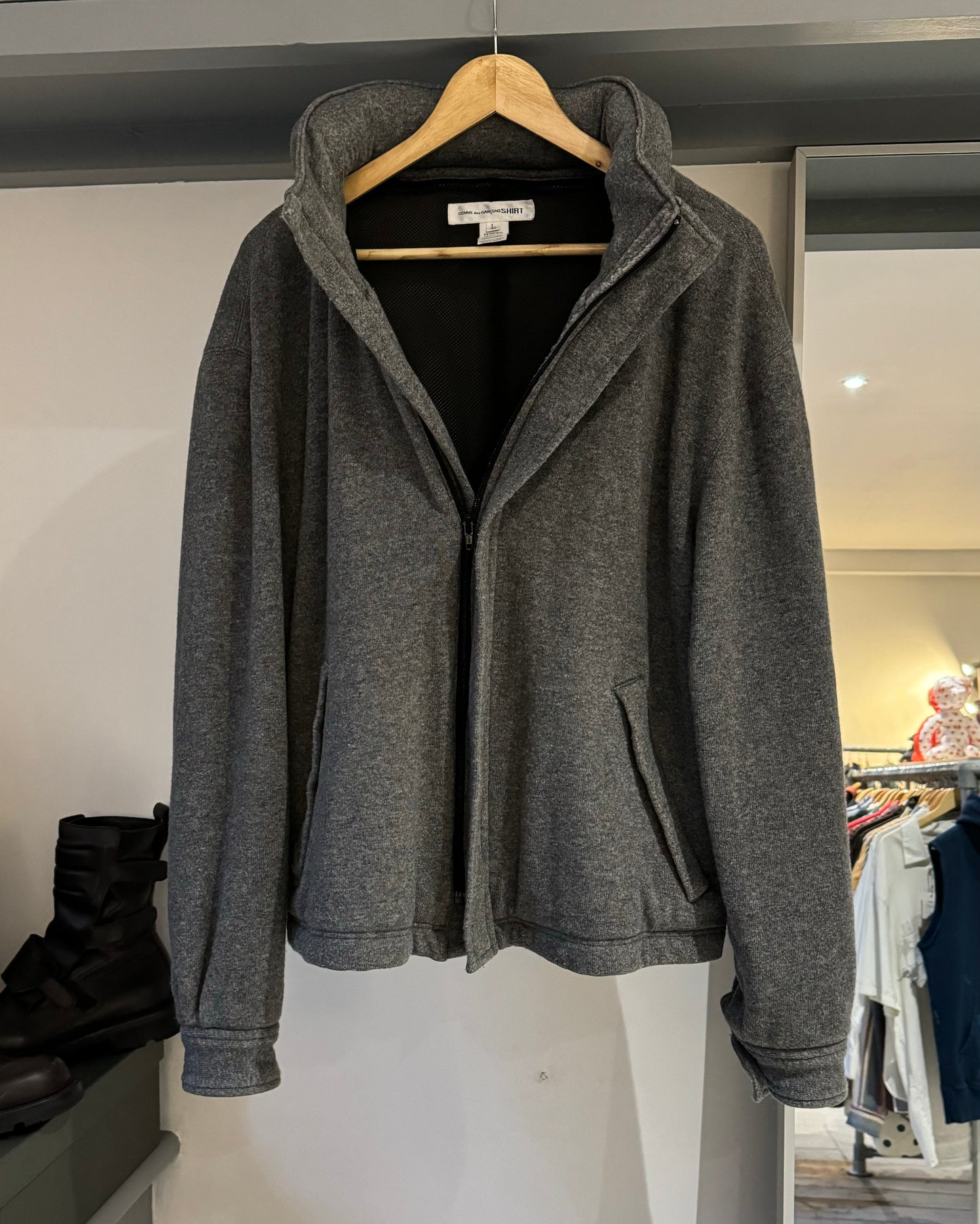 Heather Grey Windbreaker Style Jacket (L)