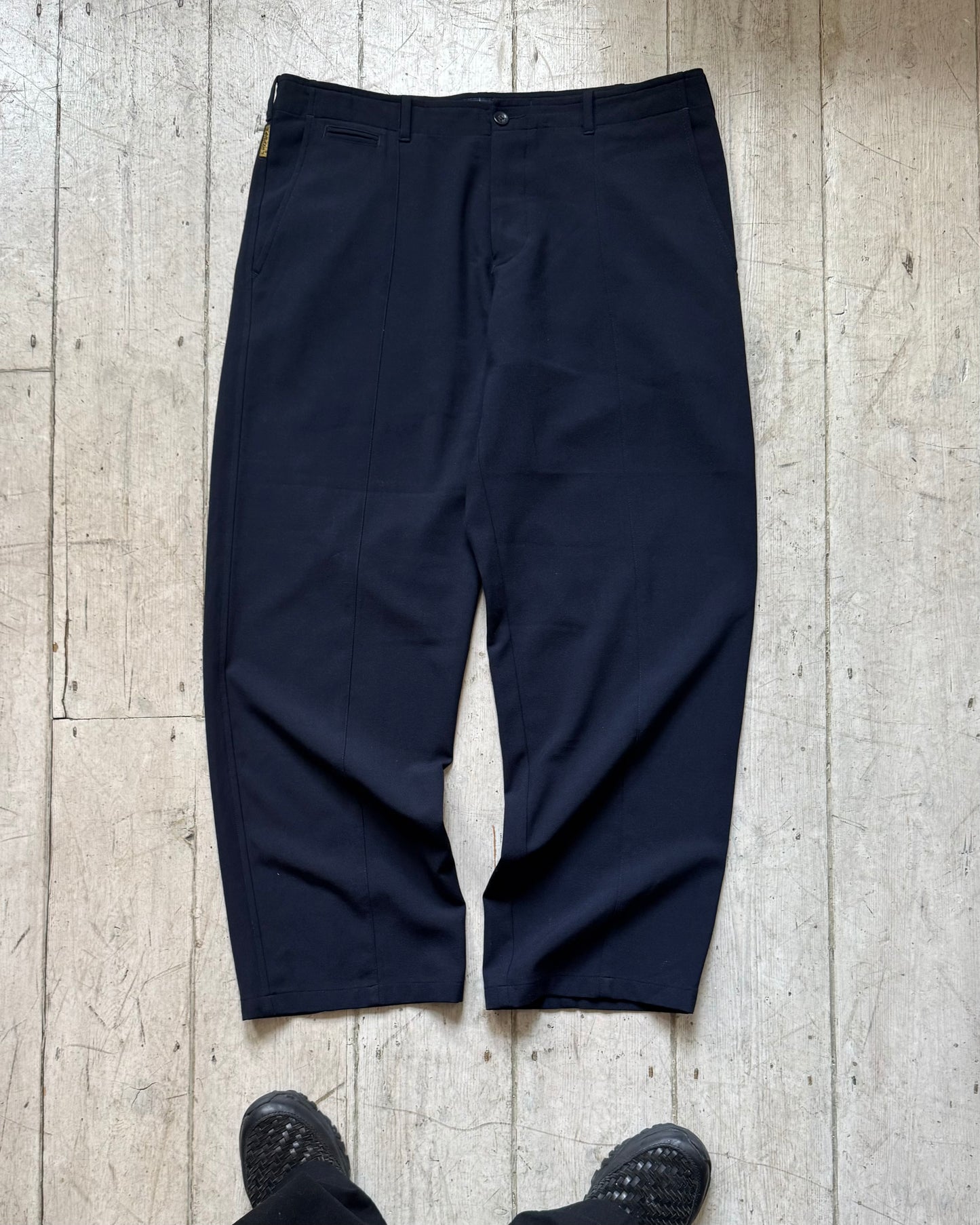 Early 2000s Navy Center Seam Comfort- Fit Smart Pants (34~36)