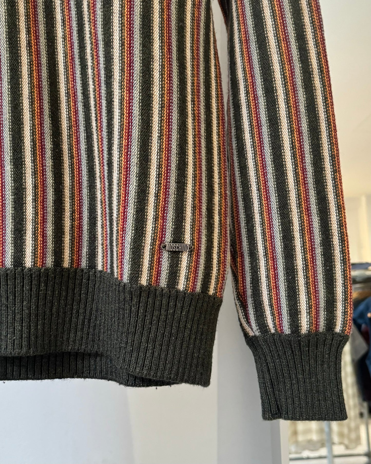 Early 2000s Stripe Knit Button Up Jumper (~M~)