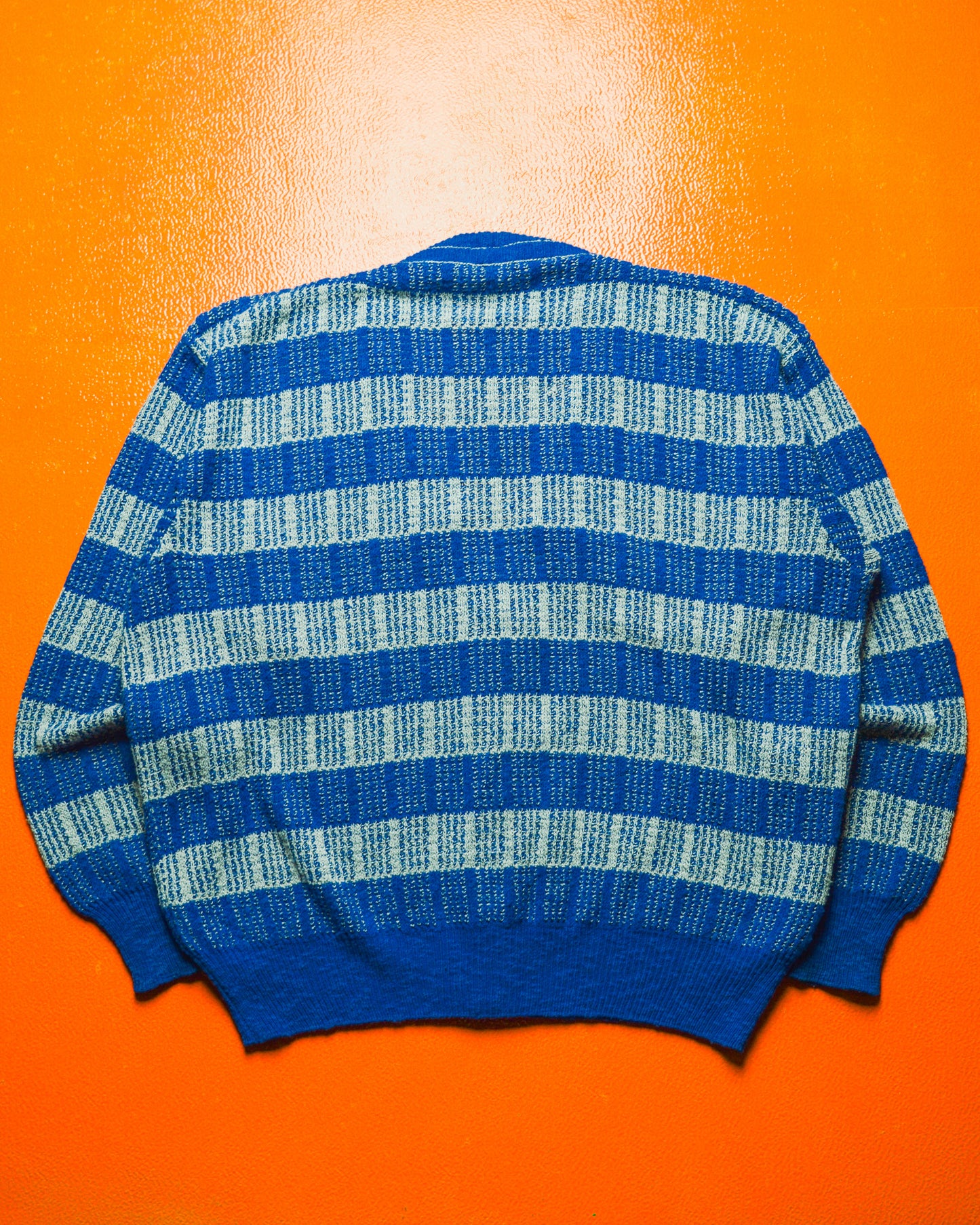 90s Blue Pattern Knit Cardigan (M~L)
