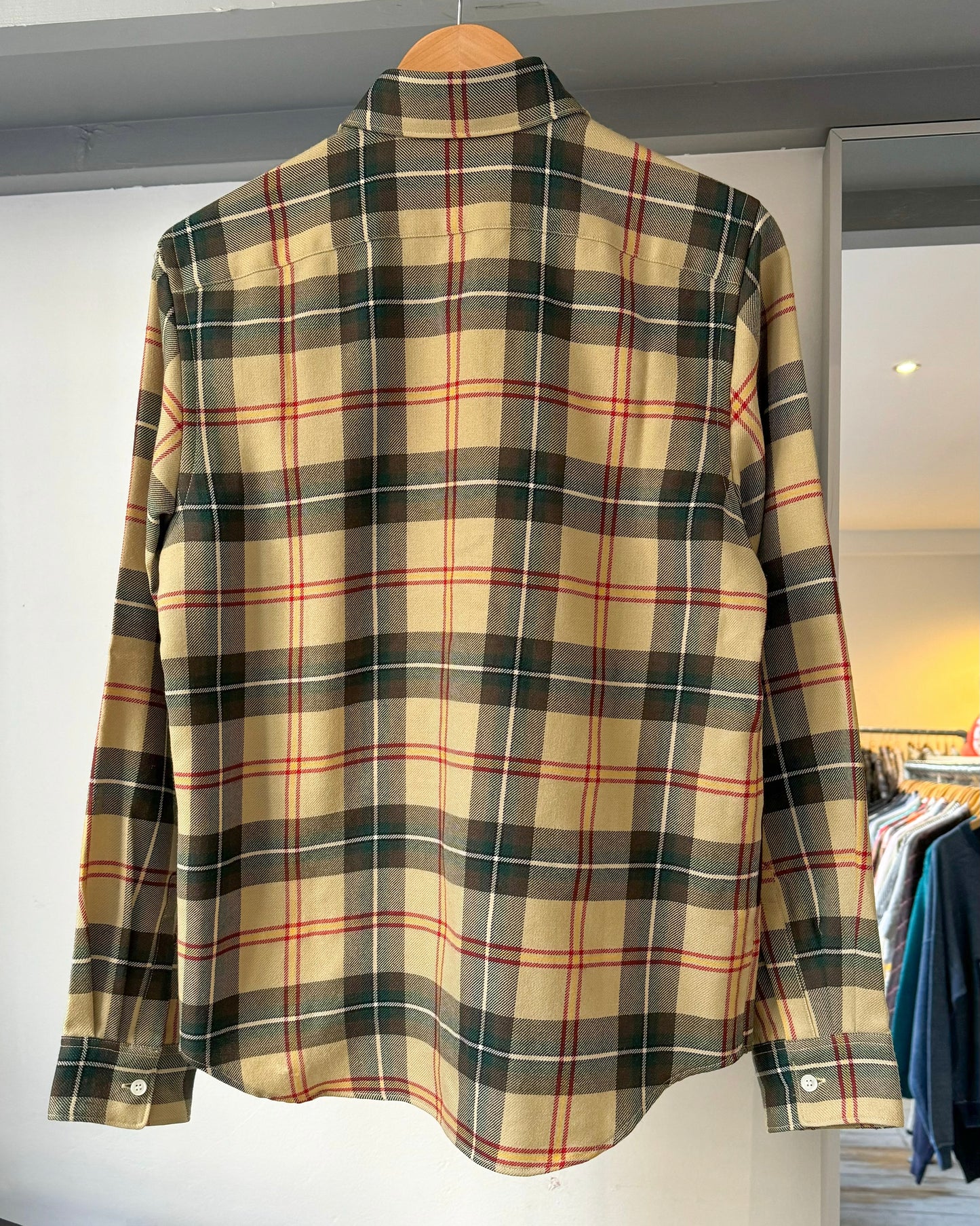 2002 Plaid Burgundy Wool Panel Shirt (~M~)