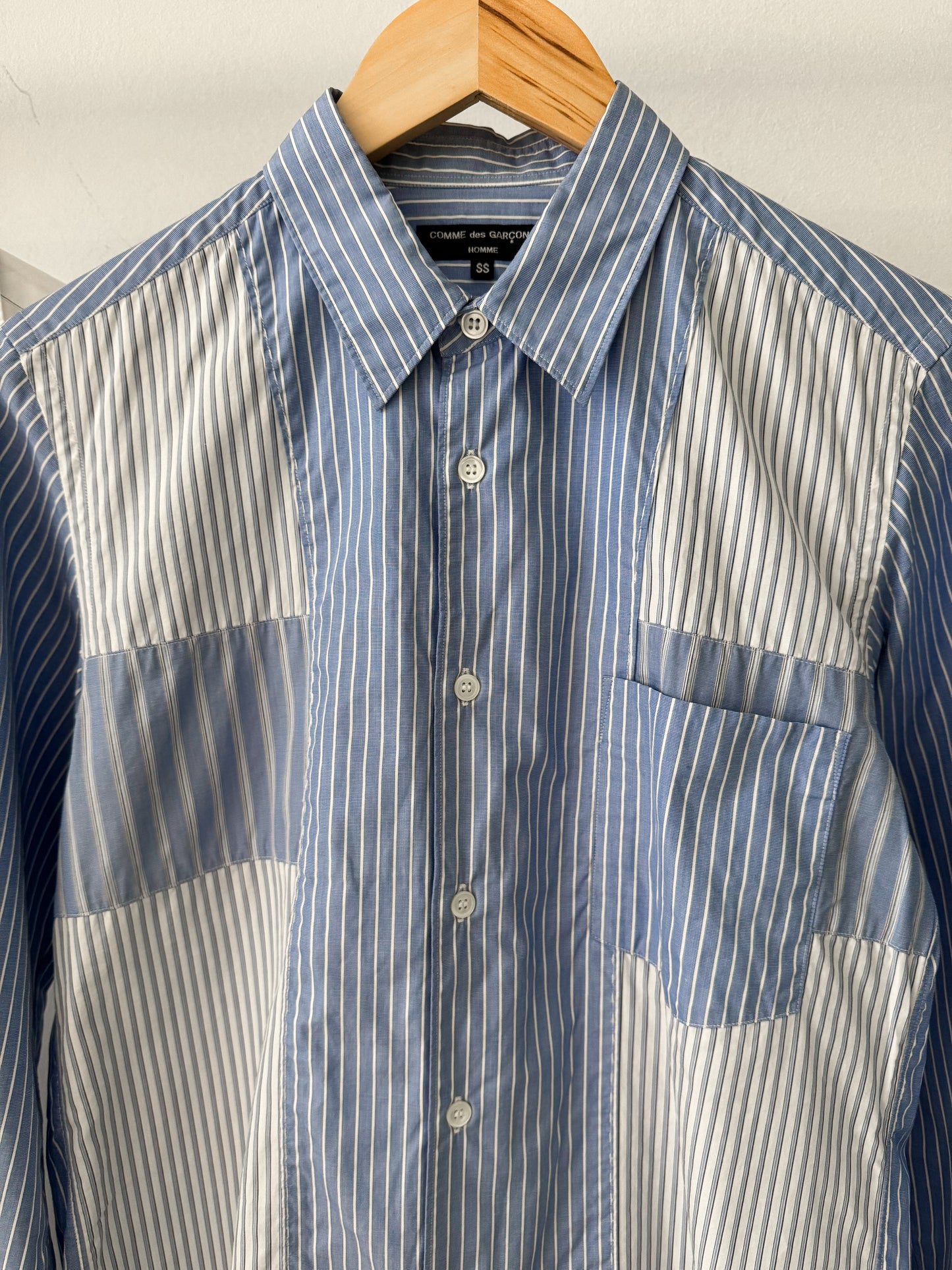 2008 Cross Patchwork Pinstripe Blue / White Shirt (~S~)