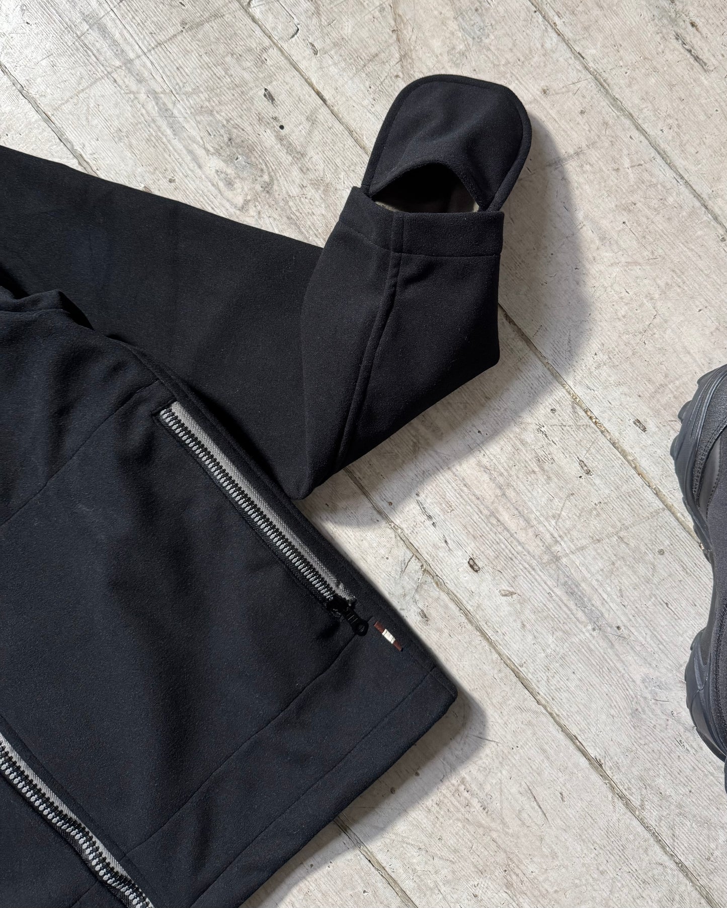 1999 Proline Black Micro Fleece Mitten Sleeve Zip Up Jacket (~M~)