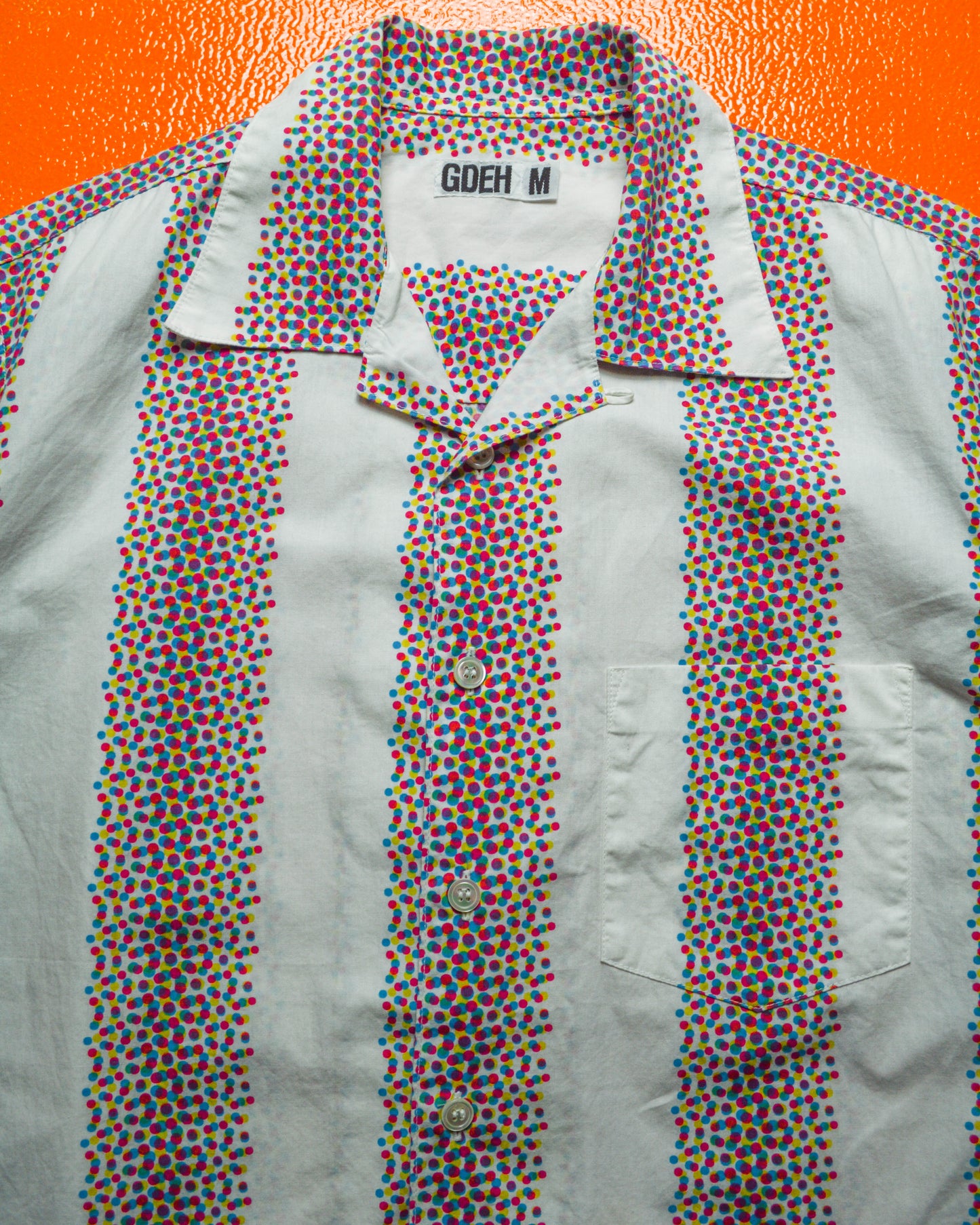 Early 2000s Striped Polka / Halftone / Bokeh Effect Shirt (~L~)