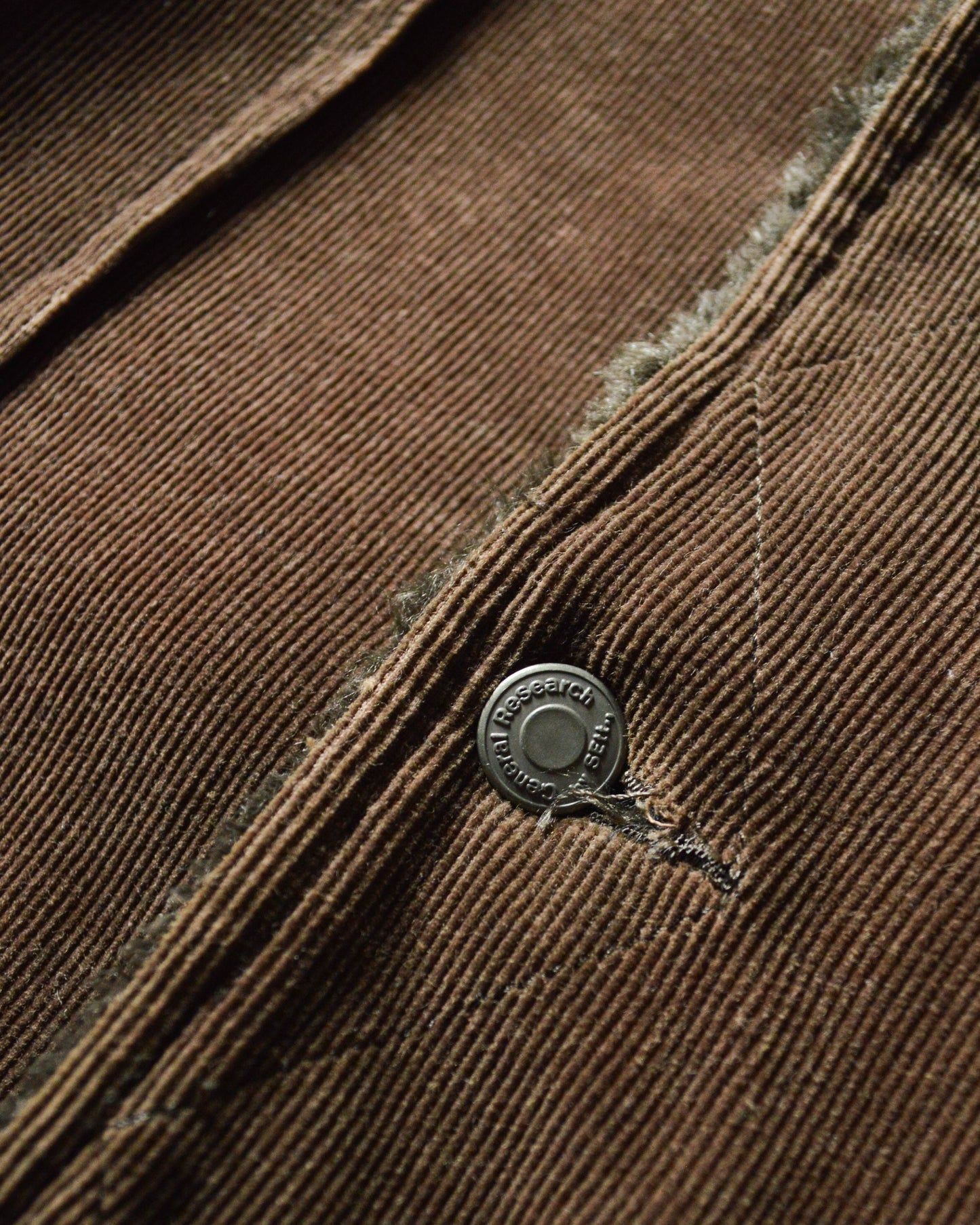 2003 Fine Cord "Storm Rider" Arabic Patch Brown Fleece Lined Trucker Jacket (~M~)