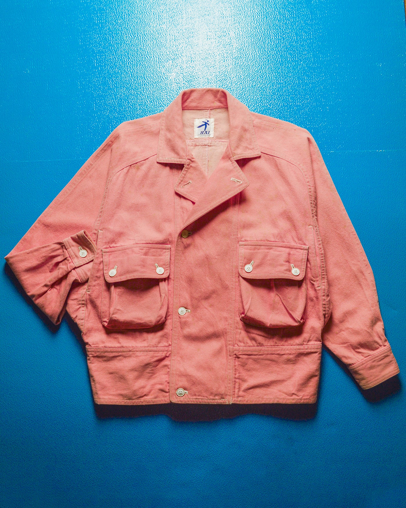 Bat Wing Cut / Freedom Style Sleeve Pink Cargo Jacket (~M~)