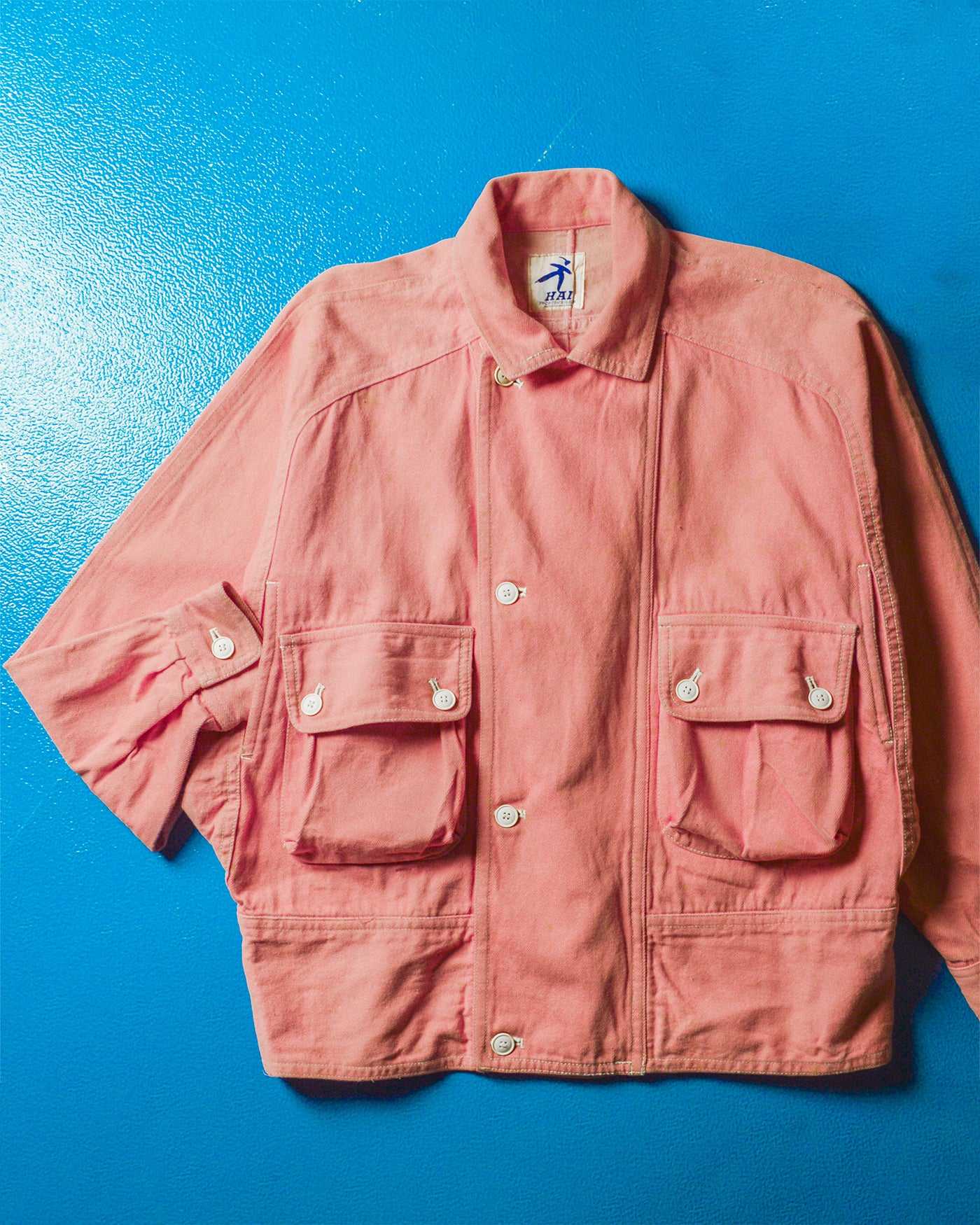 Bat Wing Cut / Freedom Style Sleeve Pink Cargo Jacket (~M~)