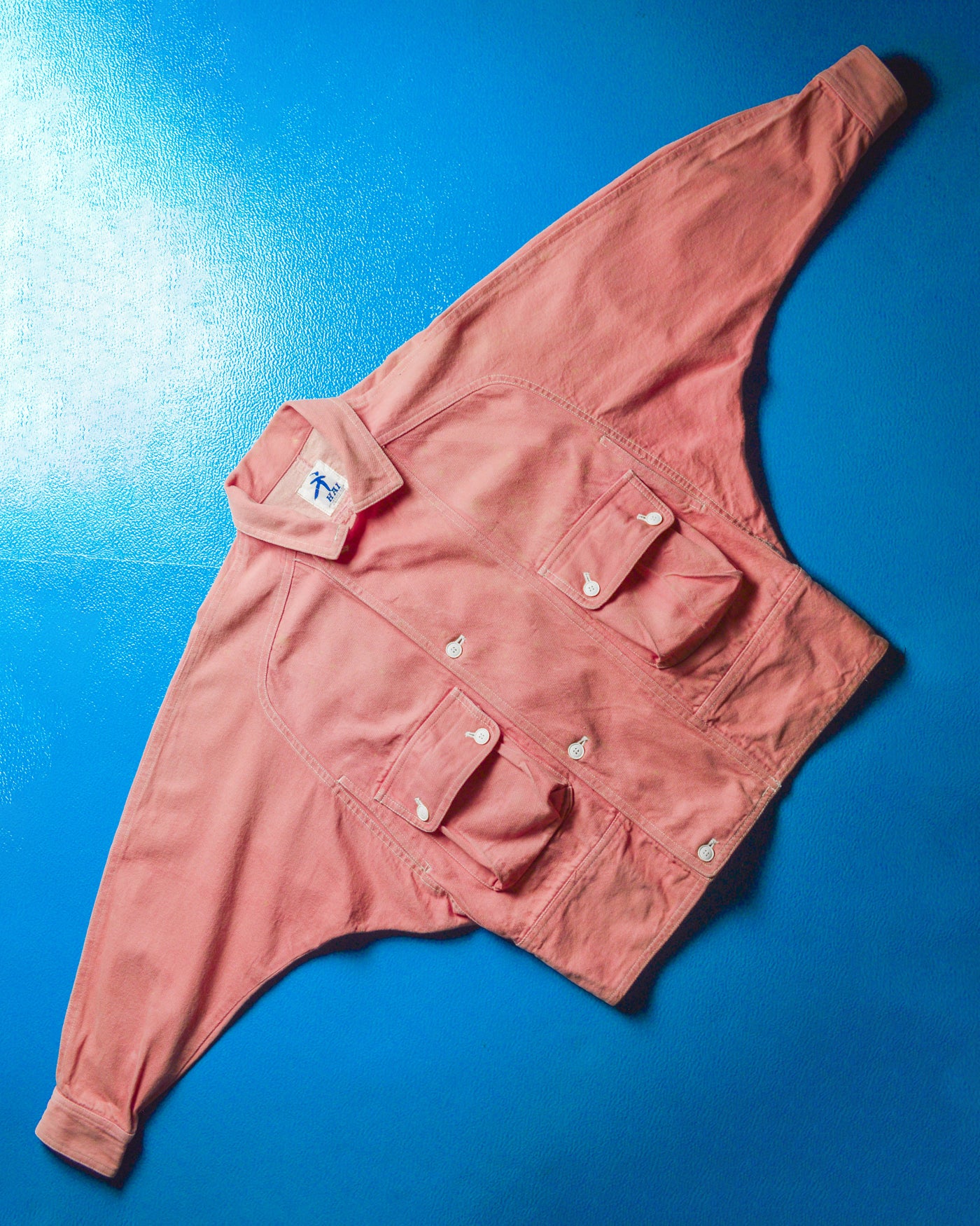Bat Wing Cut / Freedom Style Sleeve Pink Cargo Jacket (~M~)