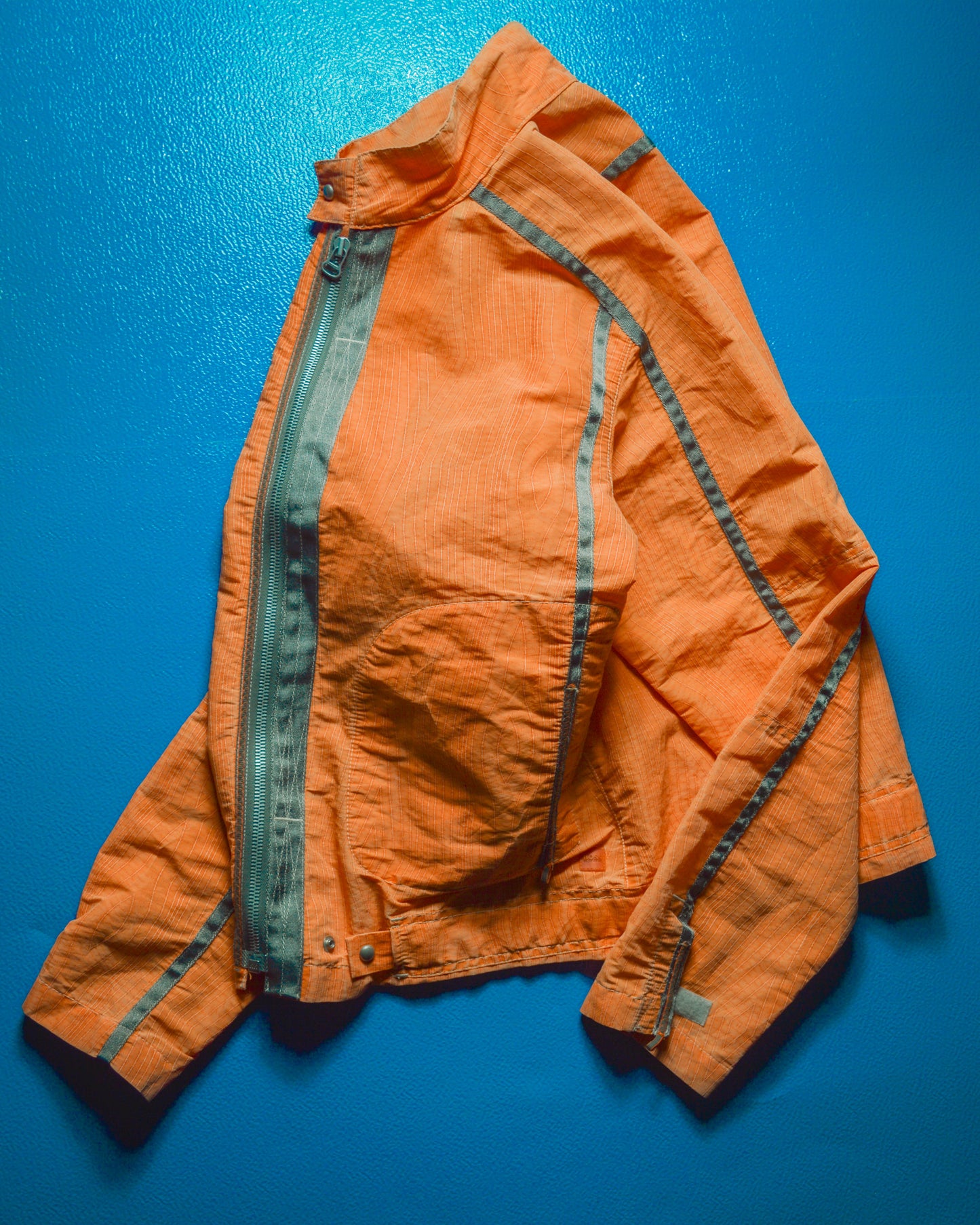 2005 Orange Grain Stitch Pattern Parachute Jacket (~XL~)