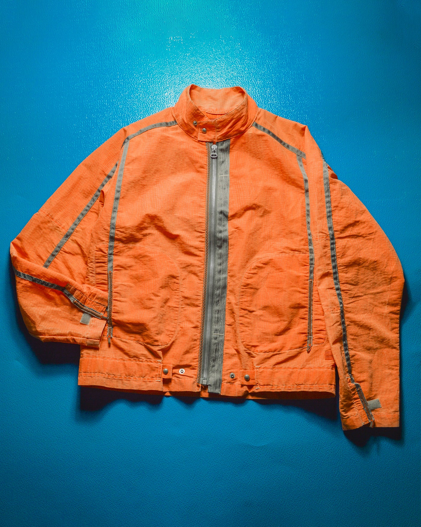 2005 Orange Grain Stitch Pattern Parachute Jacket (~XL~)