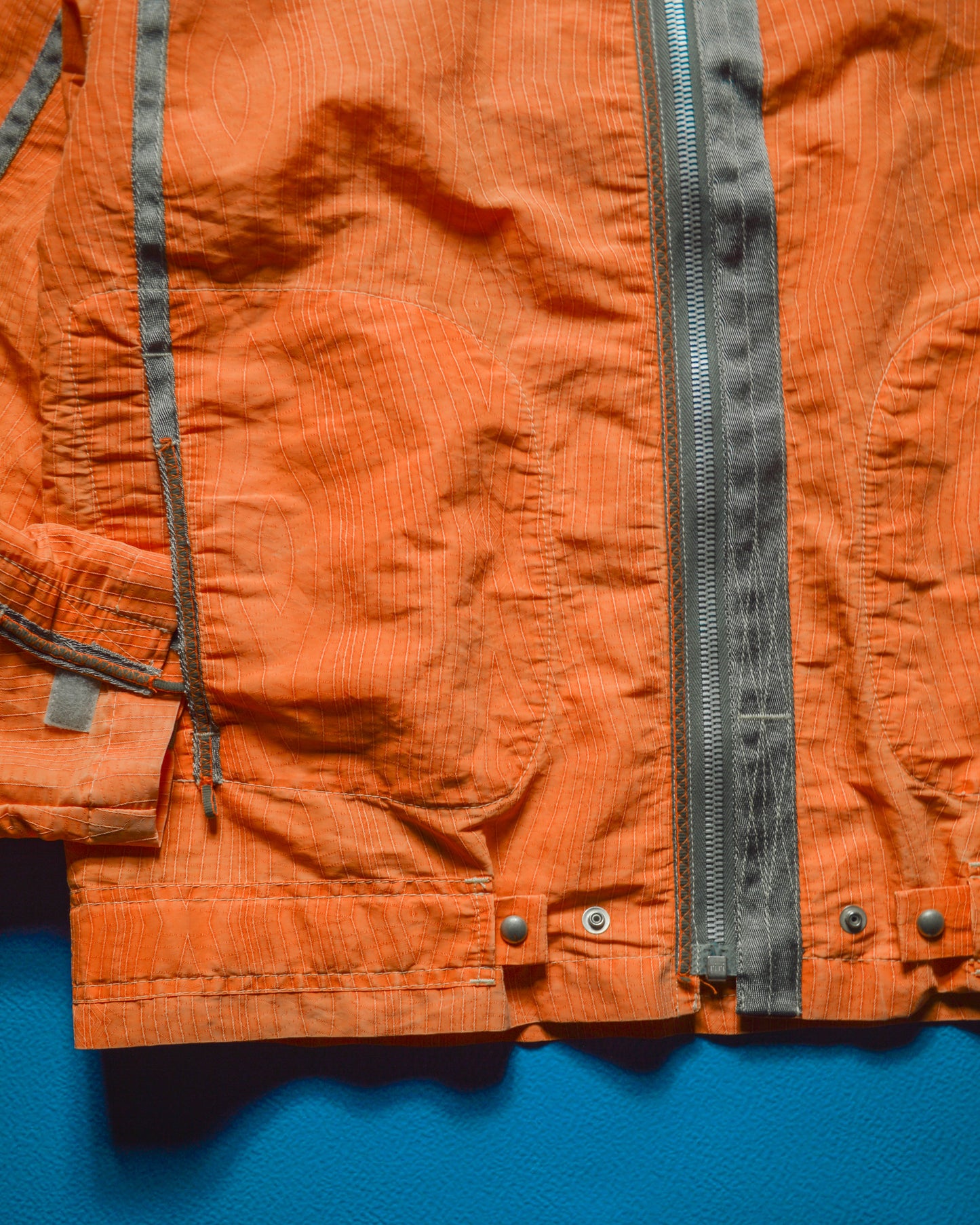 2005 Orange Grain Stitch Pattern Parachute Jacket (~XL~)