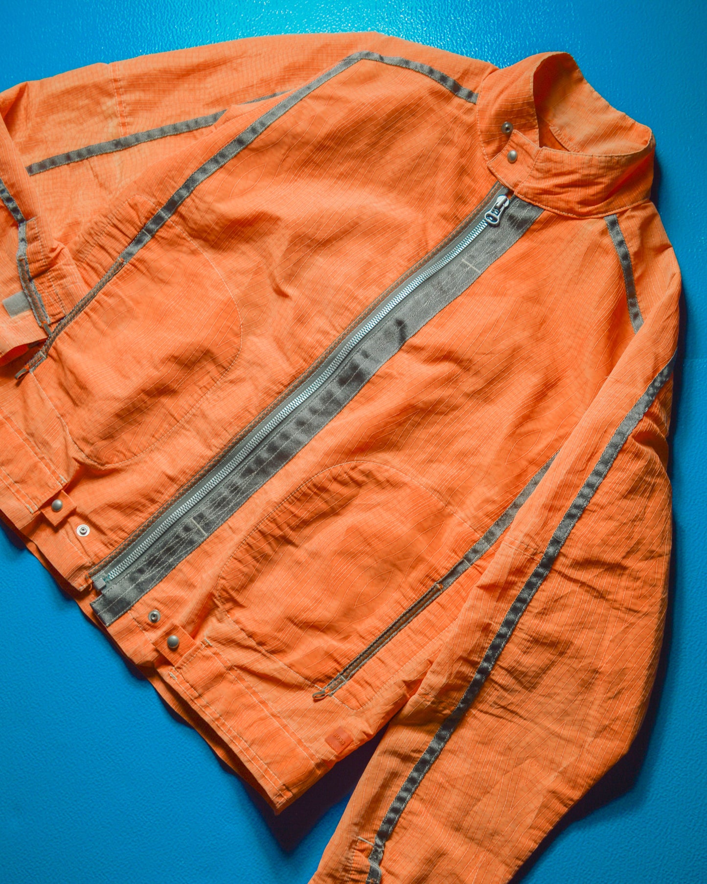 2005 Orange Grain Stitch Pattern Parachute Jacket (~XL~)