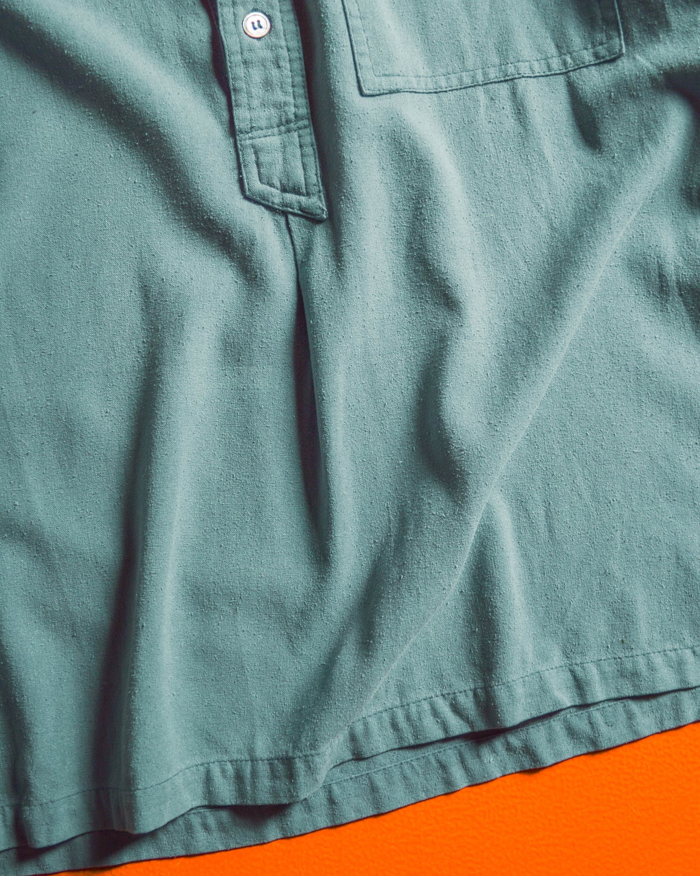 70s Muted Teal Pullover Shirt (S~M)