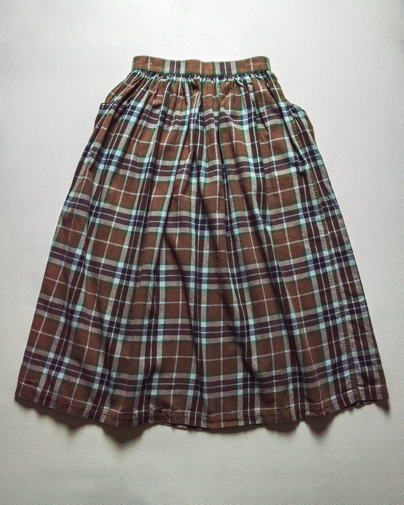 Brown Plaid Midi Skirt (9)