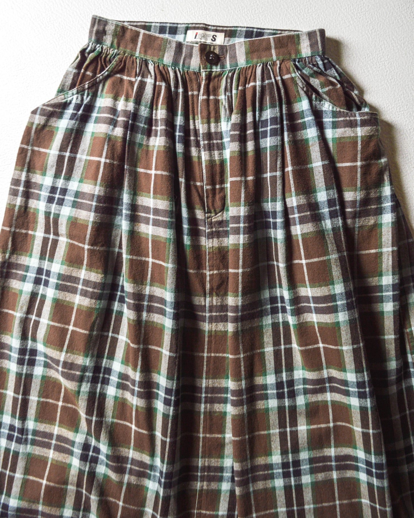 Brown Plaid Midi Skirt (9)