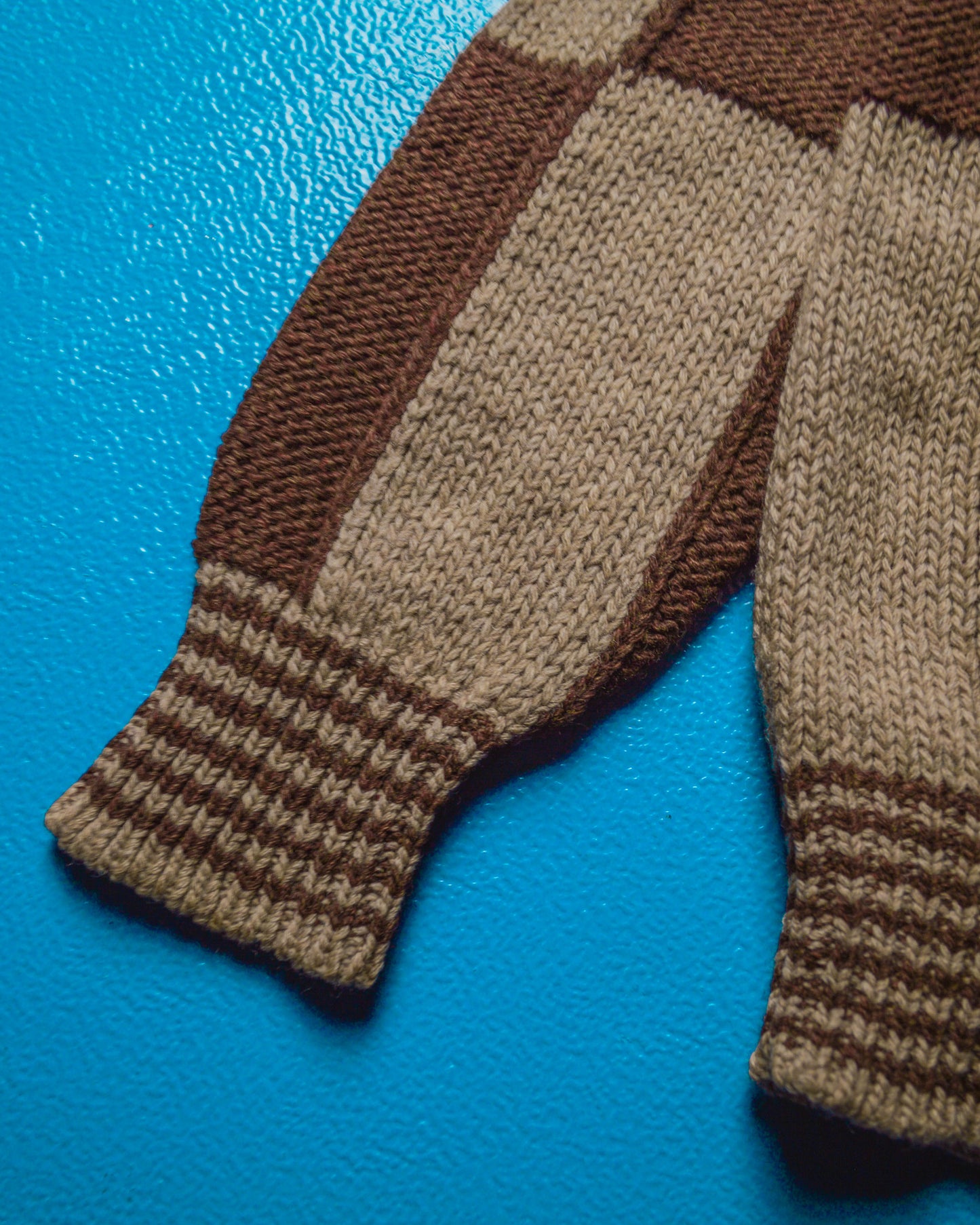 80s Design Studio Brown Check Knit Jumper (M~L)