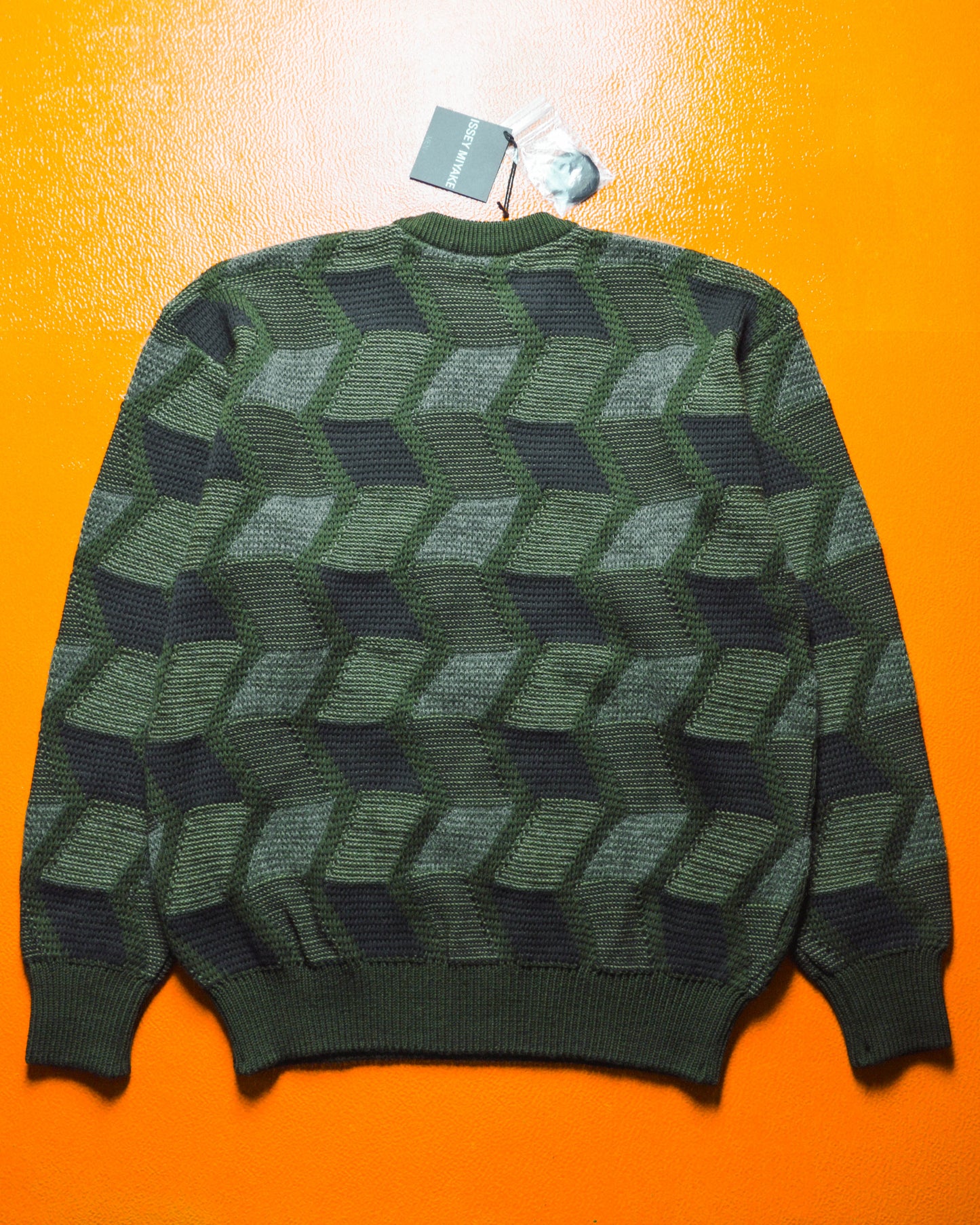 AW90 Geometric Pattern Green Knit Jumper w Tags (~L~)