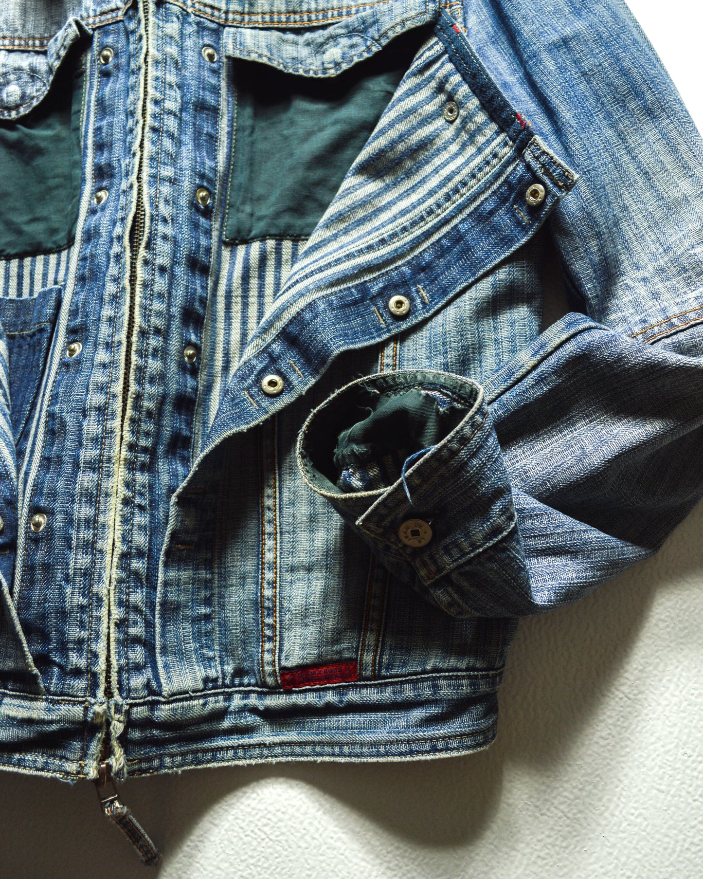 Marithe Francois Girbaud M+FG Butterfly Striped Denim Jacket (~M~)