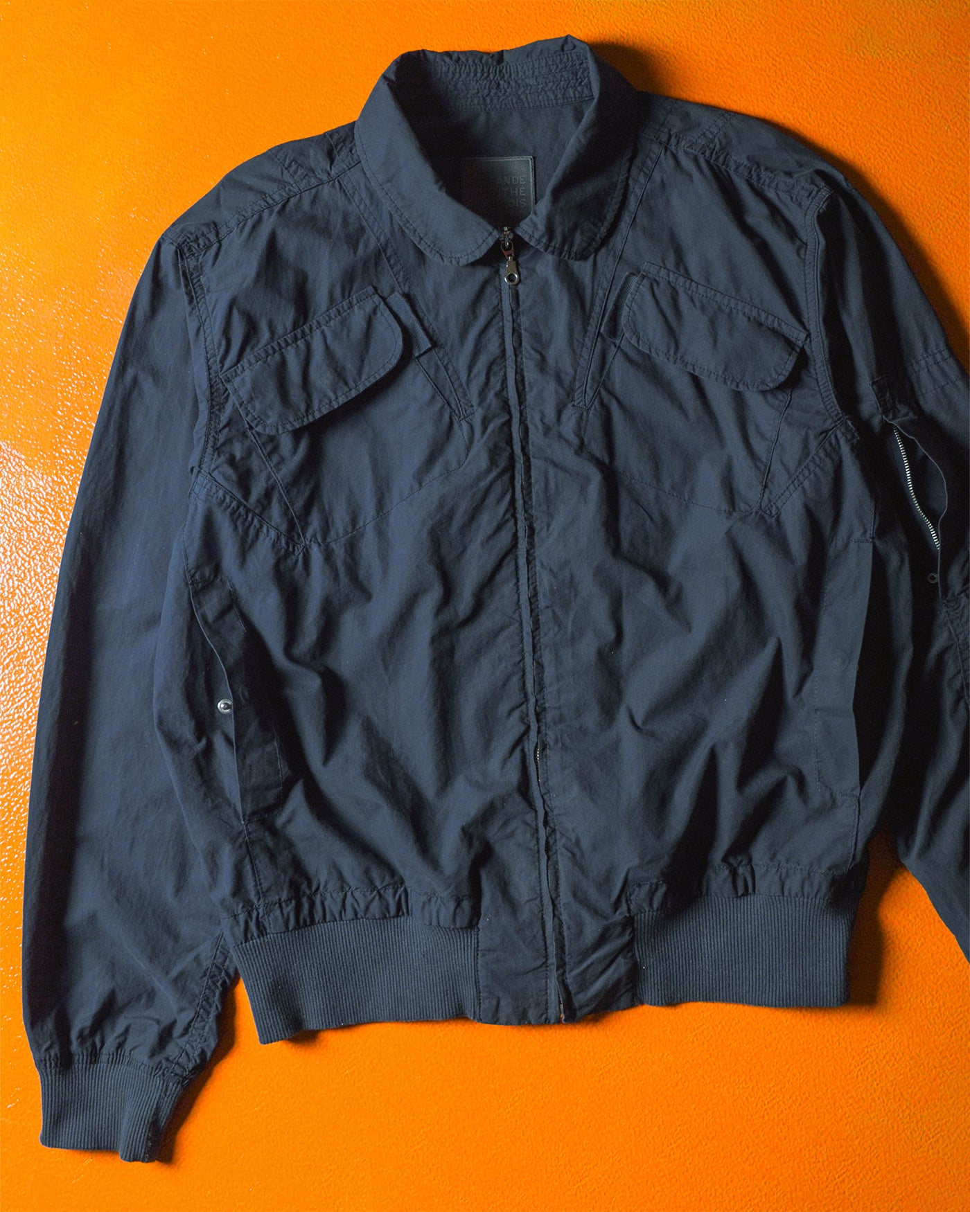 Navy Panelled Multipocket Light Aviator Jacket (M~L)