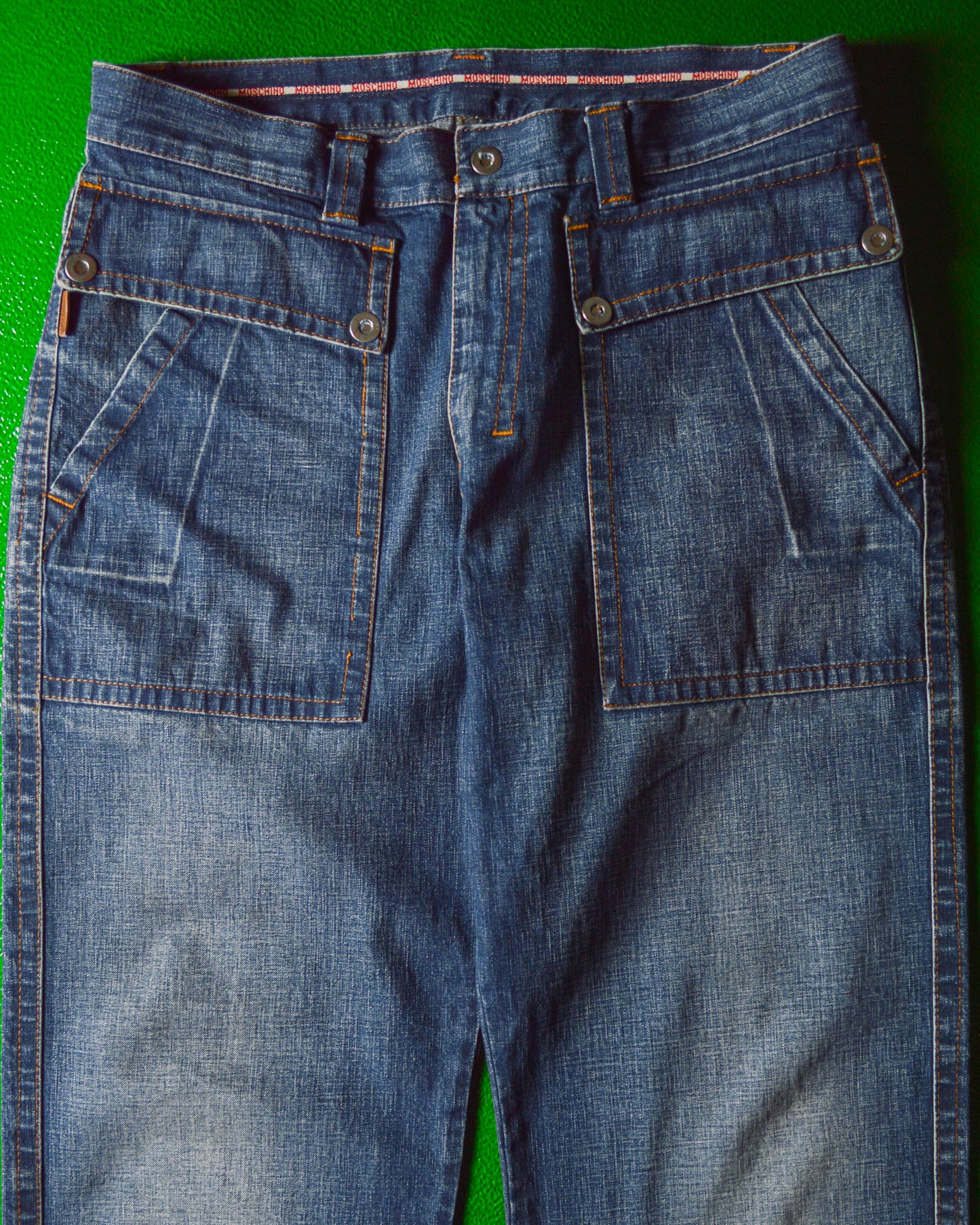 Early 2000s Patch Panelled Pocket Jeans (34)